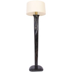 Yasha Heifetz Black Cerused Oak Reading Floor Lamp, circa 1950