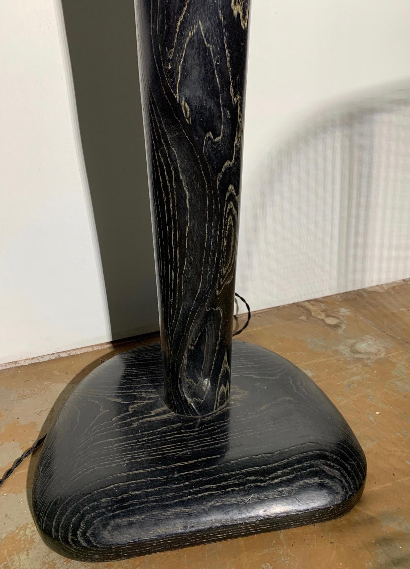 Yasha Heifetz Black Cerused Oak Reading Floor Lamp, circa 1950 5