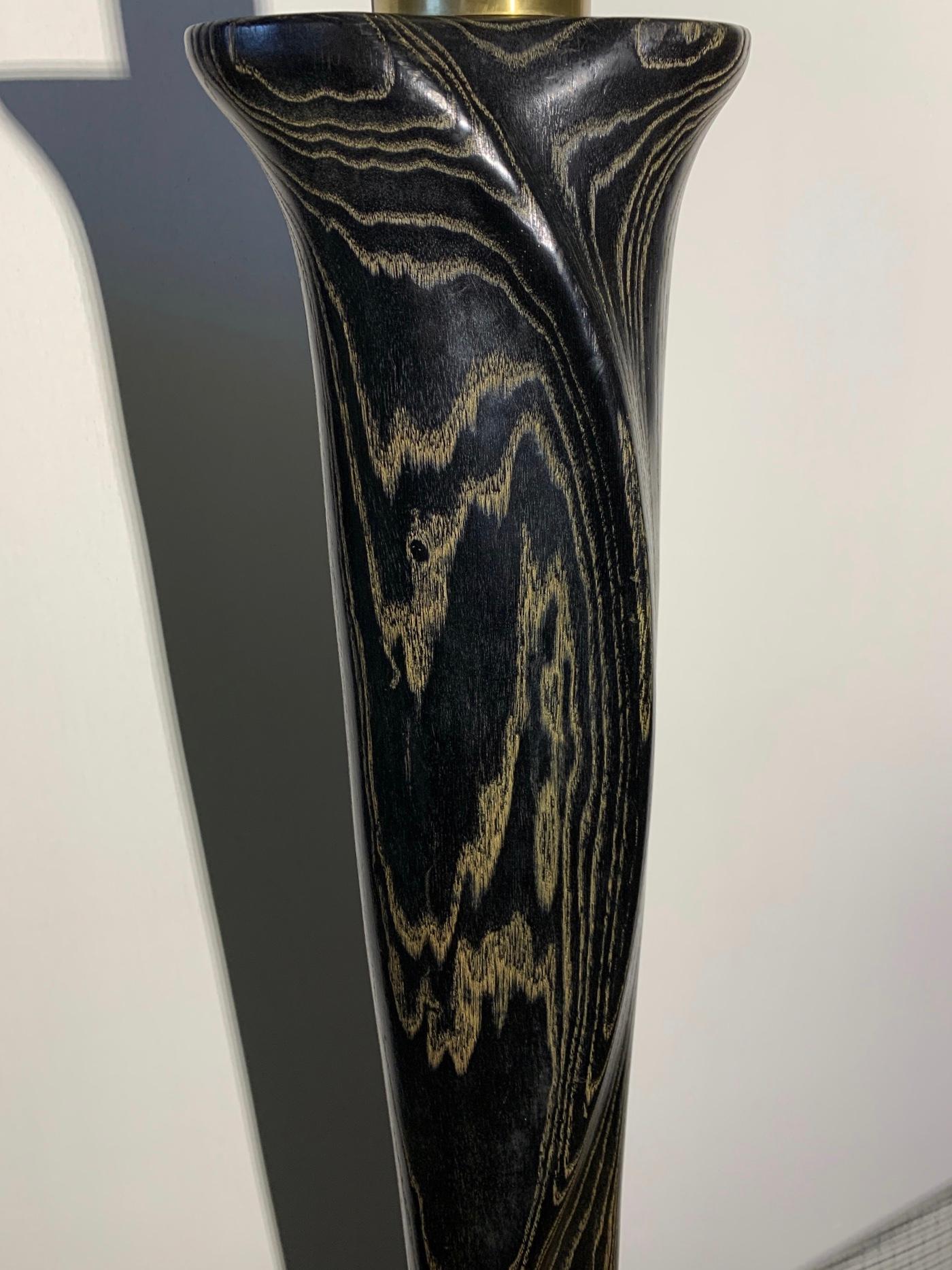 Yasha Heifetz Black Cerused Oak Reading Floor Lamp, circa 1950 2