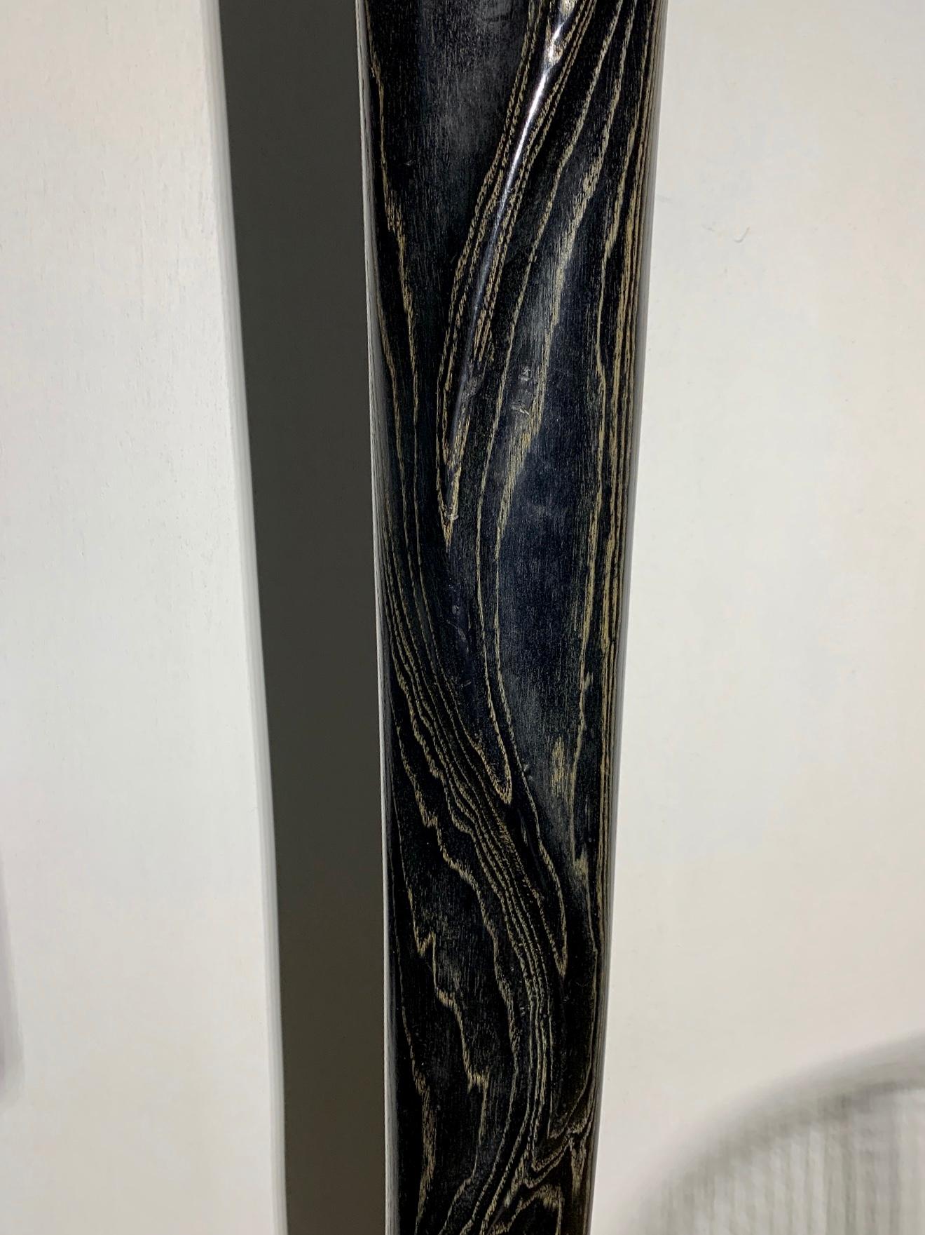Yasha Heifetz Black Cerused Oak Reading Floor Lamp, circa 1950 3