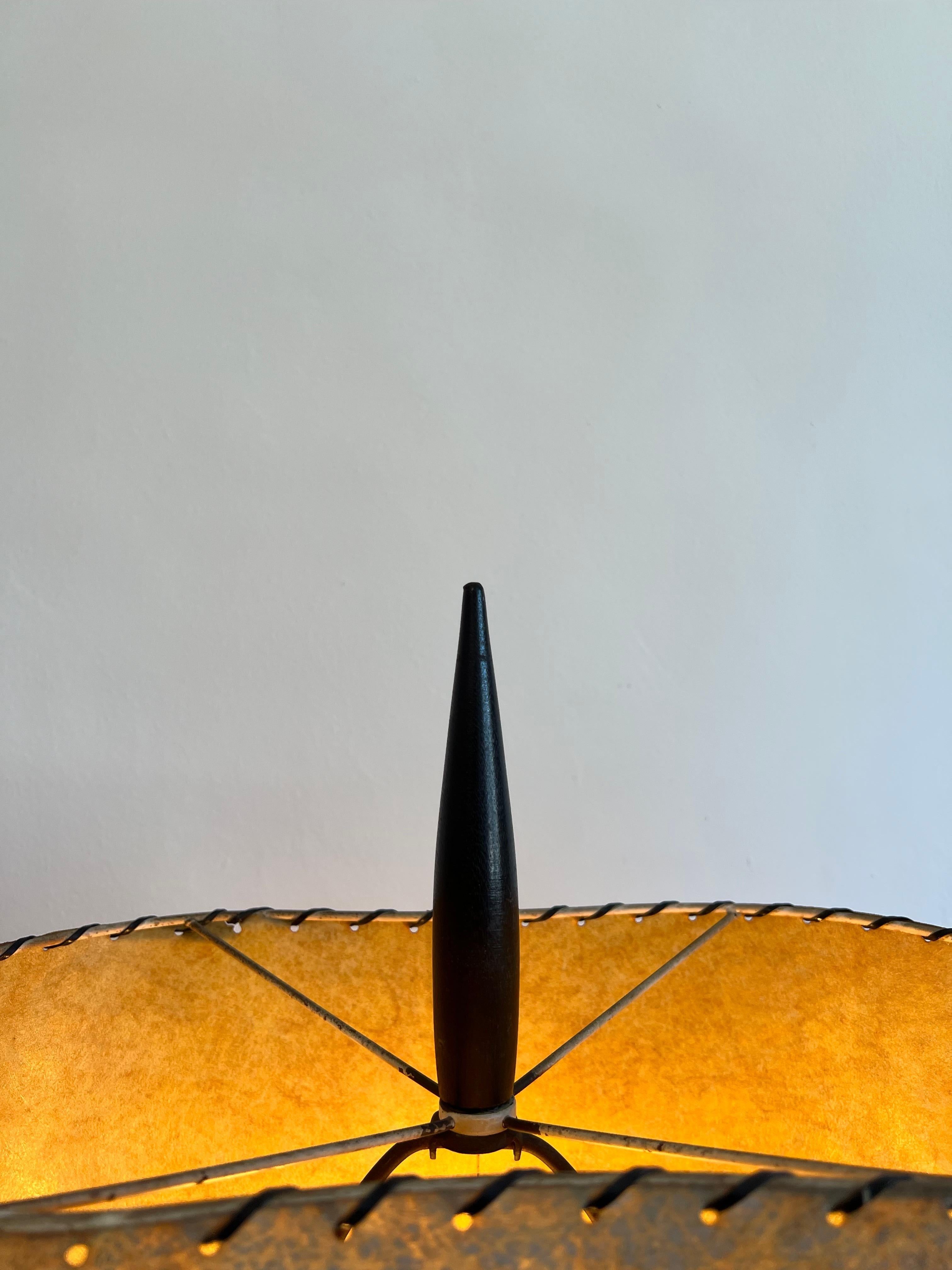 Leather Yasha Heifetz Cerused Oak Sculptural Table Lamp For Sale