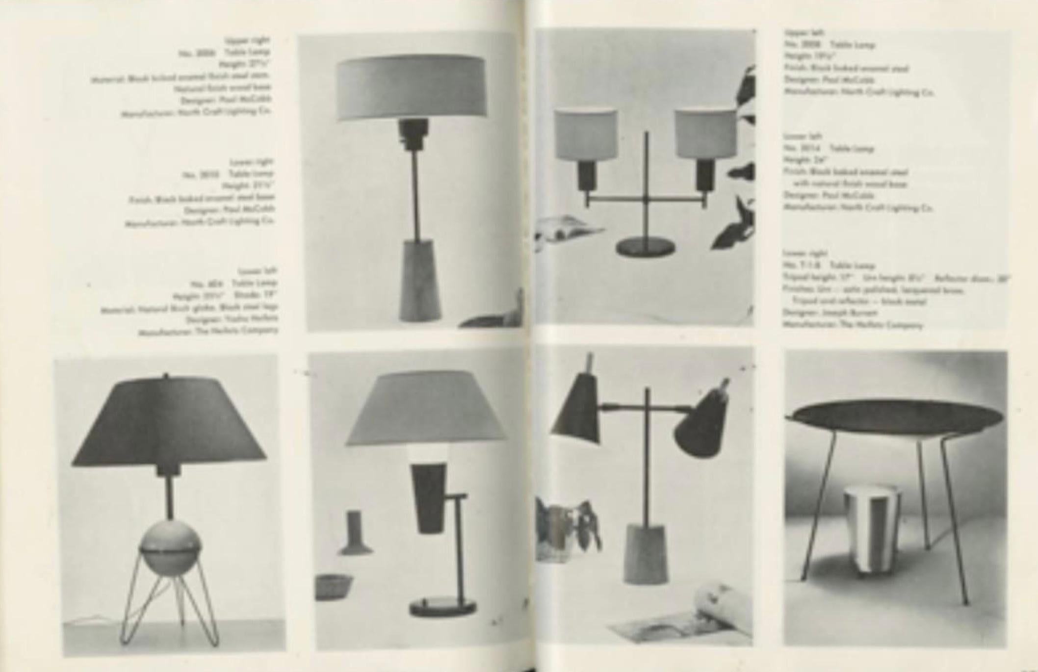 Yasha Heifetz for Heifetz Birch Globe and Metal Tripod Base Table Lamp, ca 1950s 12