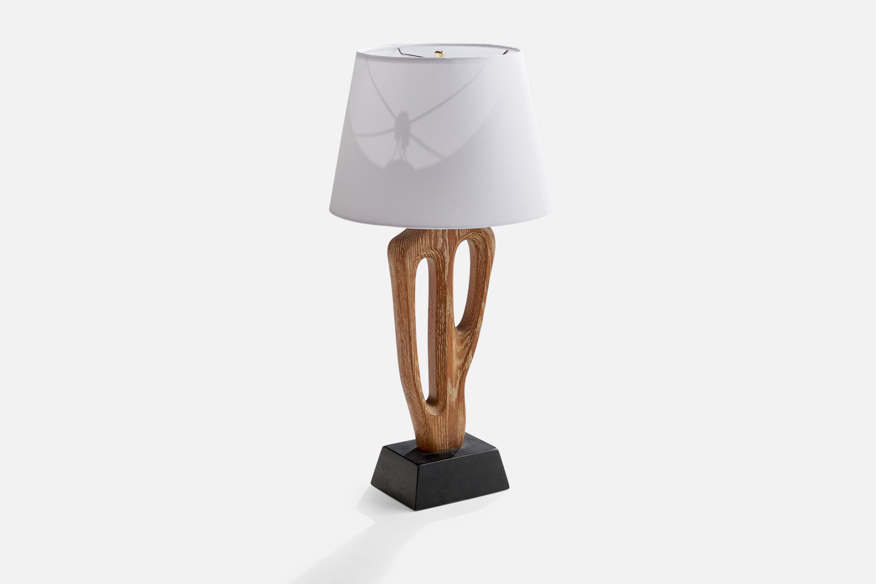 Mid-Century Modern Yasha Heifetz, Freeform Table Lamp, Oak, America 1950s For Sale