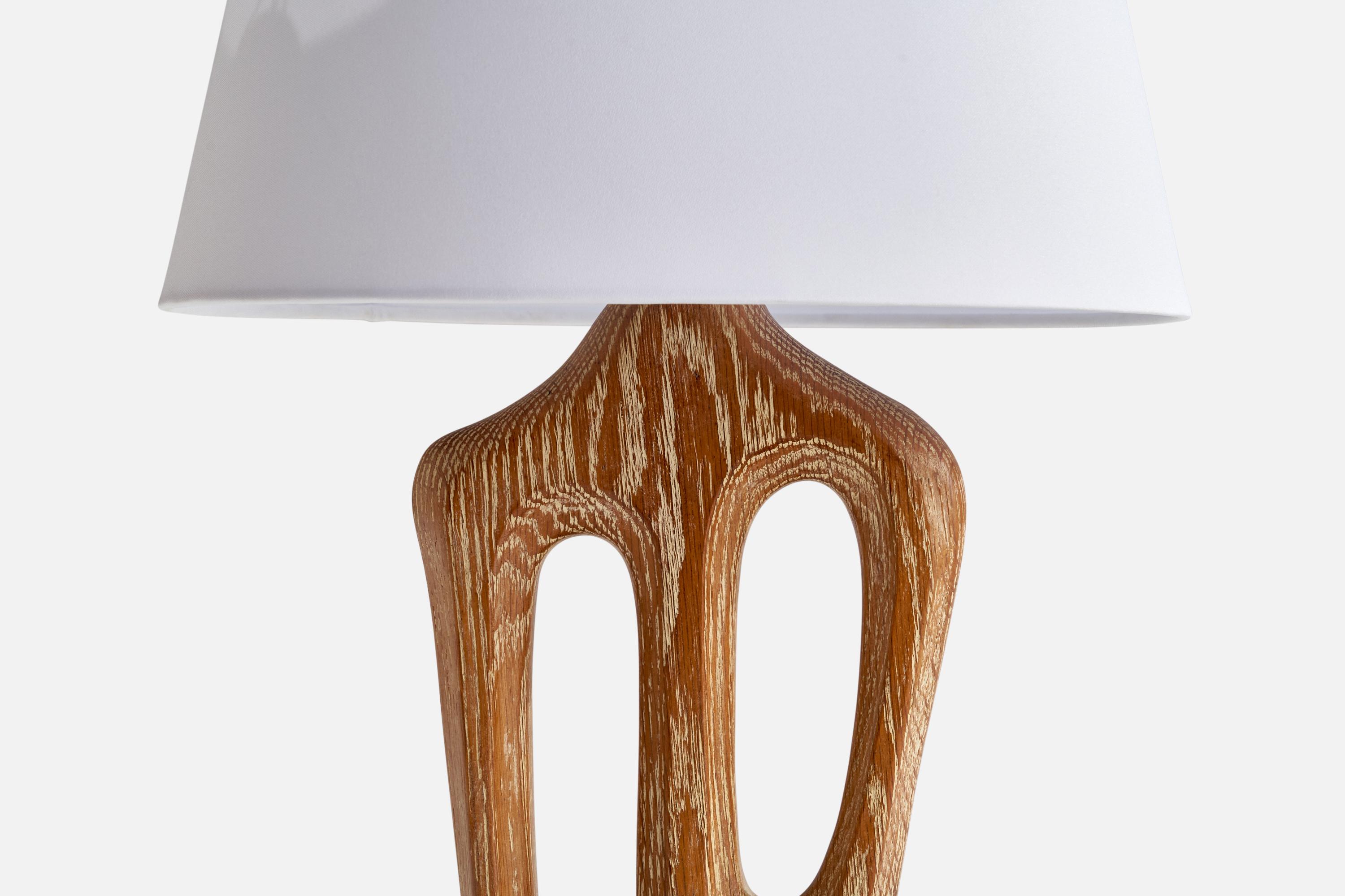 American Yasha Heifetz, Freeform Table Lamp, Oak, America 1950s For Sale