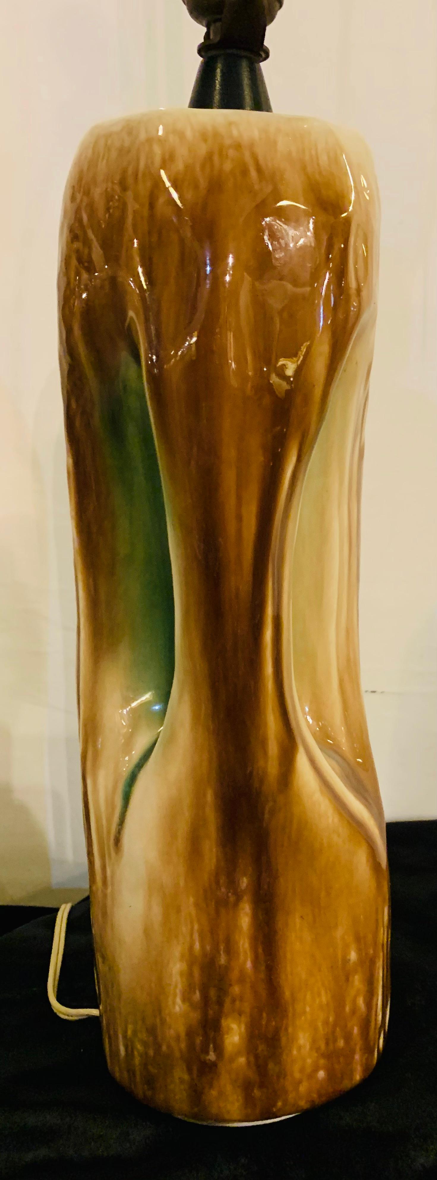 Yasha Heifetz Mid-Century Modern Ceramic Tree Trunk Table Lamp, a Pair 10