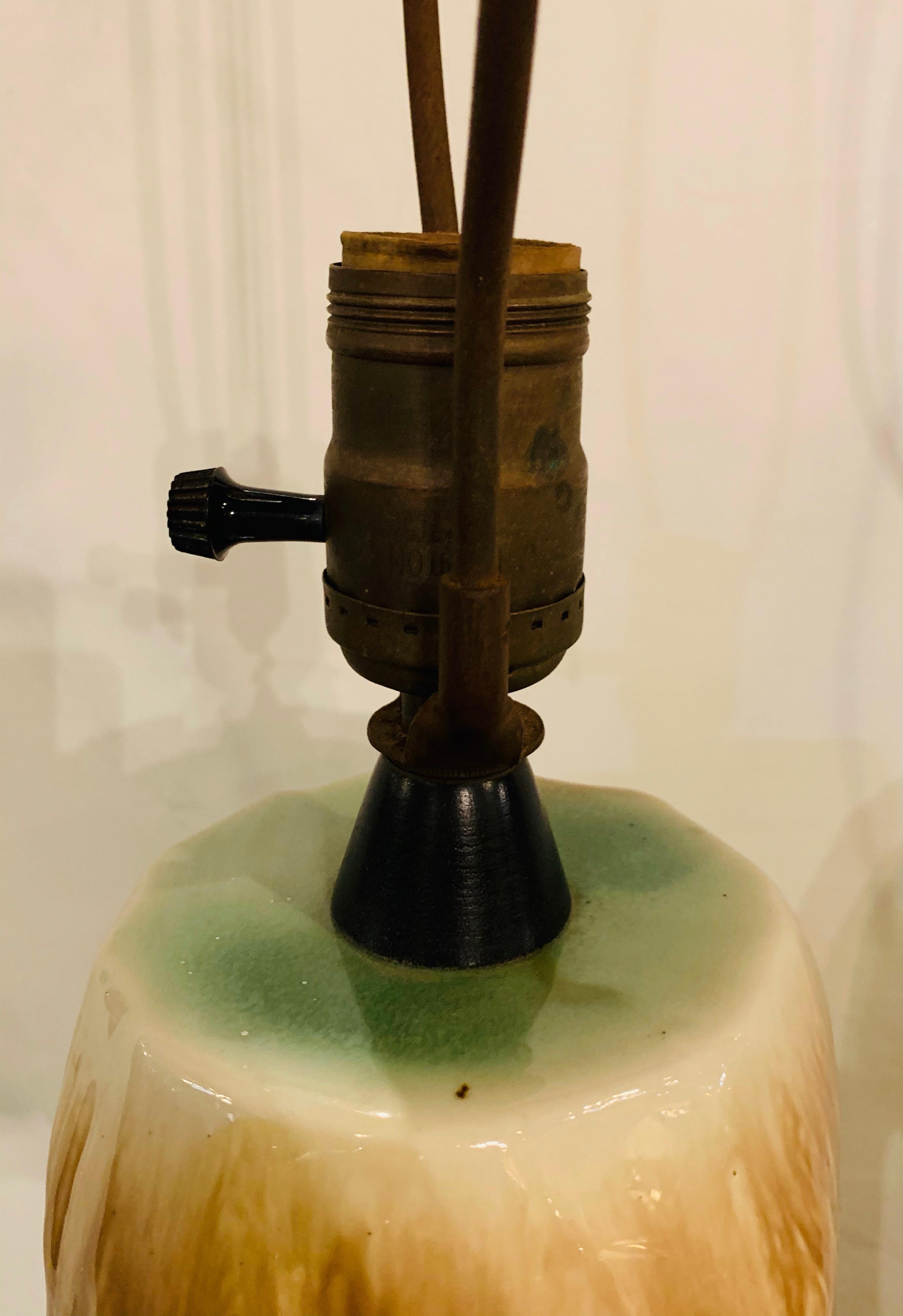 Yasha Heifetz Mid-Century Modern Ceramic Tree Trunk Table Lamp, a Pair 3