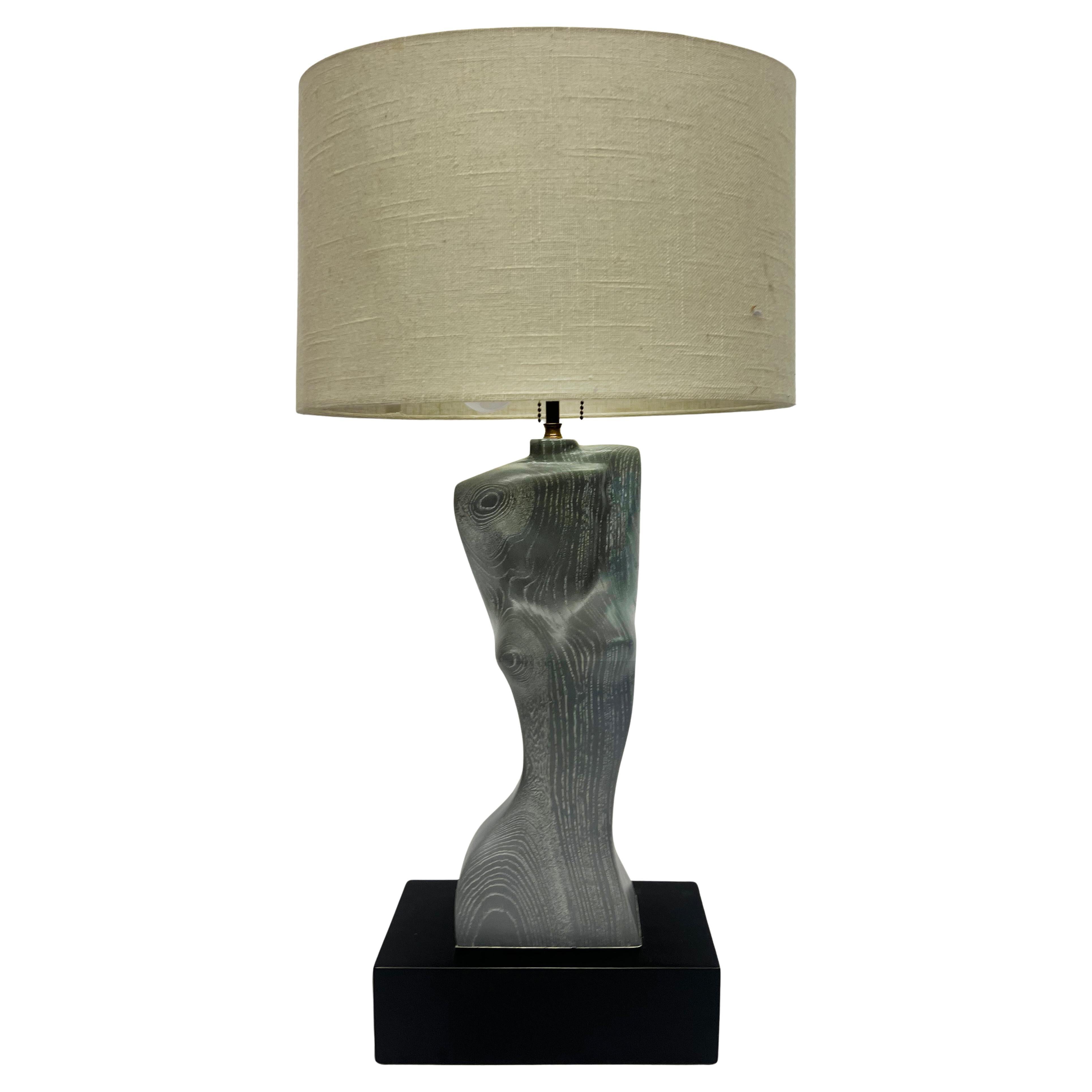 Yasha Heifetz Mid-century Sculptural Nude Torso Table Lamp in Cerused Wood