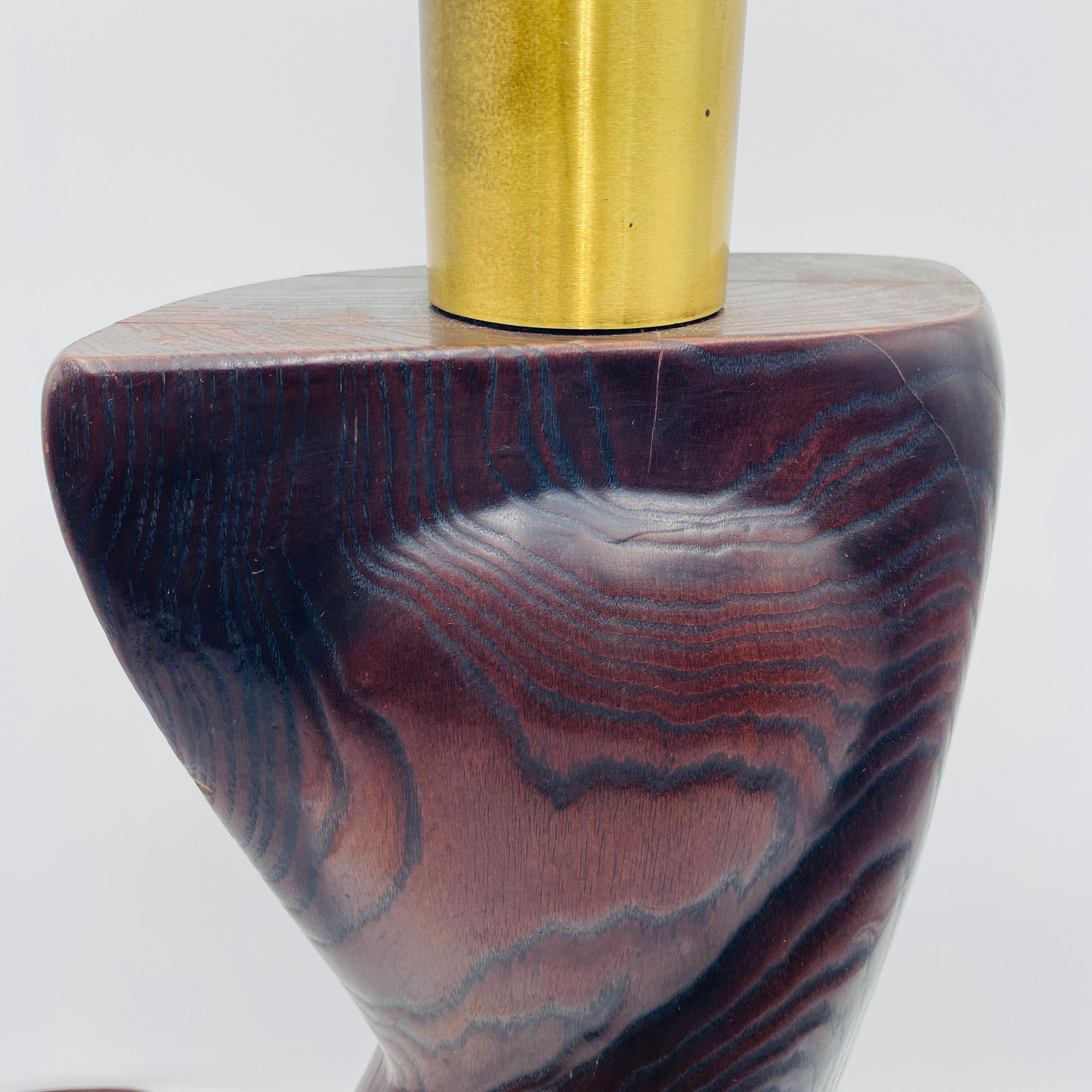 Yasha Heifetz Table Lamp Biomorphic Carved Solid Oak 1950s For Sale 1