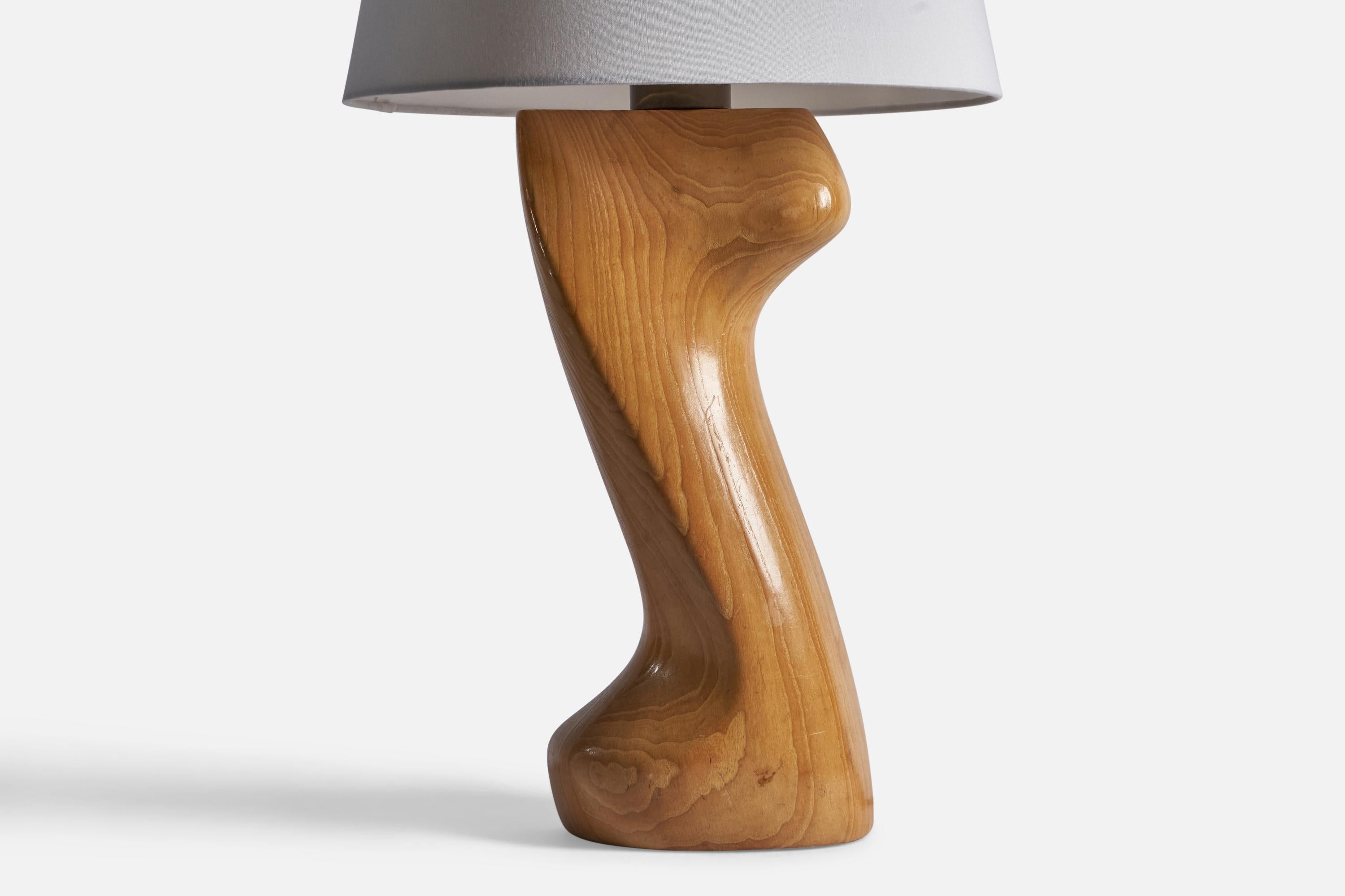 Yasha Heifetz, Table Lamp, Oak, Brass, USA, 1950s In Good Condition For Sale In High Point, NC