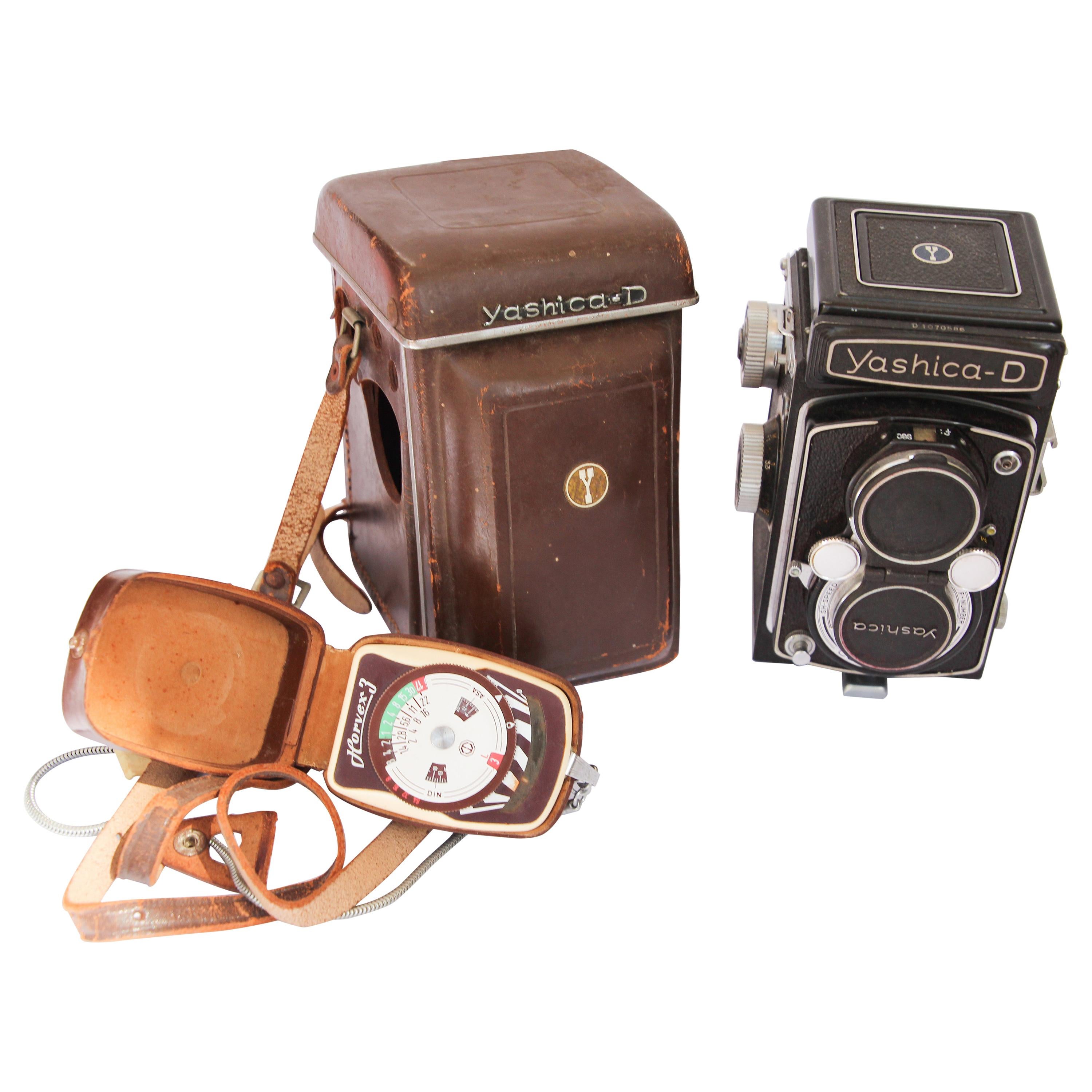 Yashica-D Camera with Case and Accessories, circa 1958