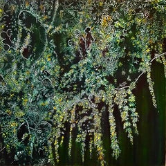 "Follaje" Cuadro abstracto 39" x 39" pulgadas by YASMINE HASSAN