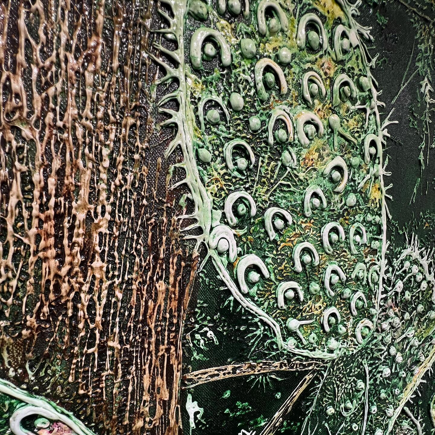 „Prickly Pear Ears I“ Abstraktes Gemälde 31,5