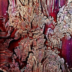 "Tales II" Abstract Painting 39" x 39" inch by YASMINE HASSAN