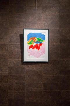Aquarelle signée par Yasse Tabuchi:: 1990