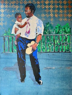 In a World of Our Own - Peinture, huile sur tissu Funtua
