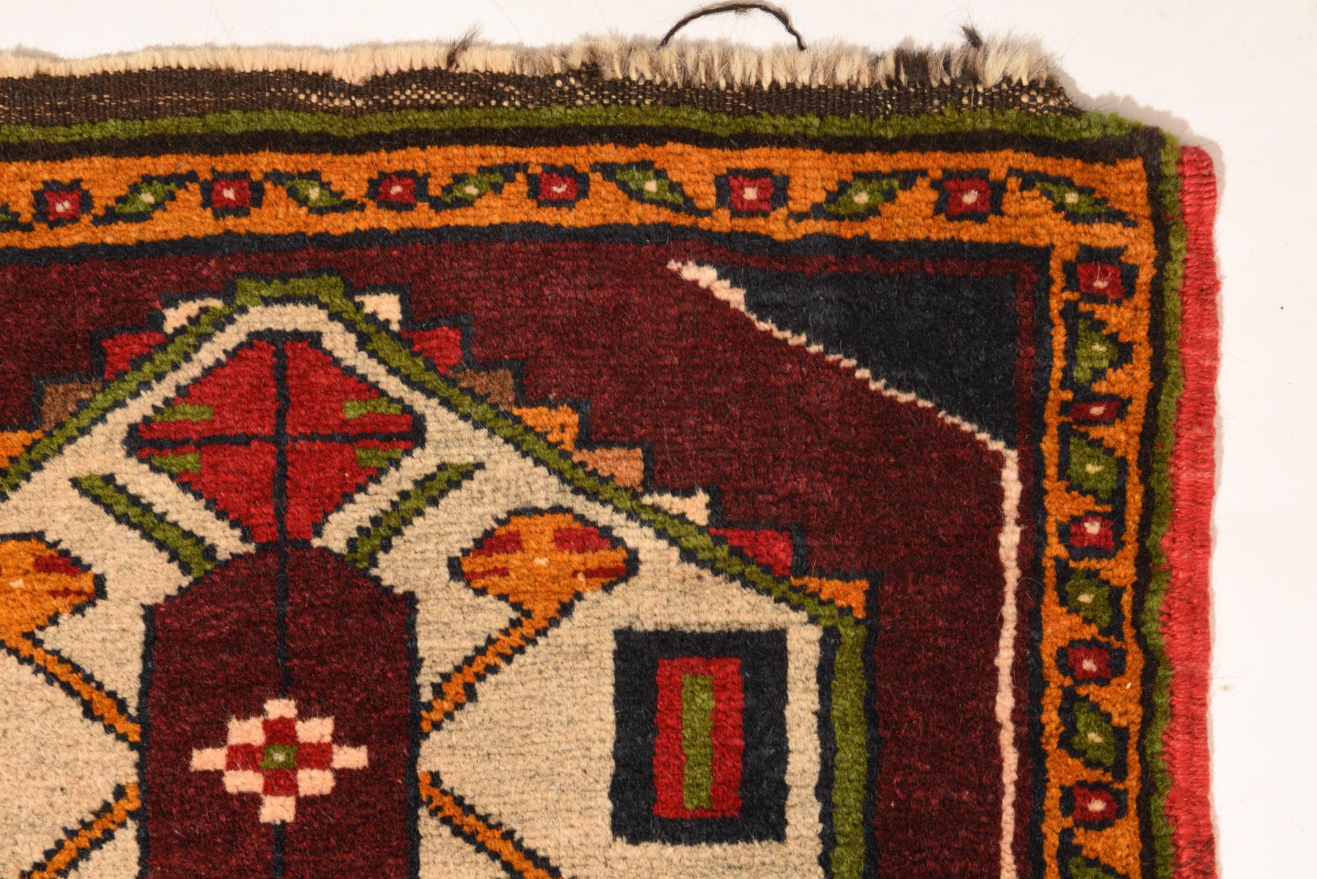 Hand-Knotted Yastik Little Carpet not a Fragment For Sale