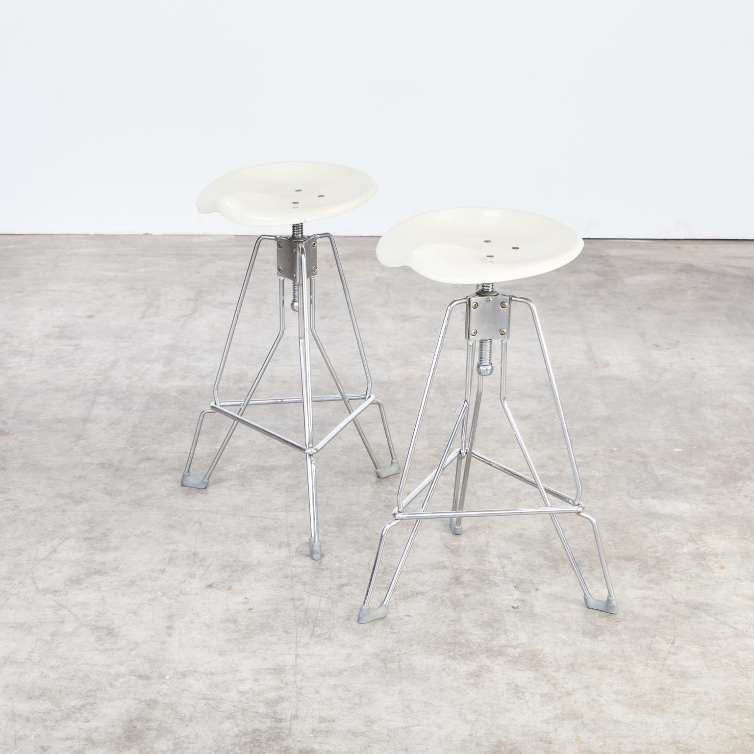 Metal Yasu Sasamoto Enamelled Folding Table and Clipper Bar Stool for Dulton Co Ltd For Sale