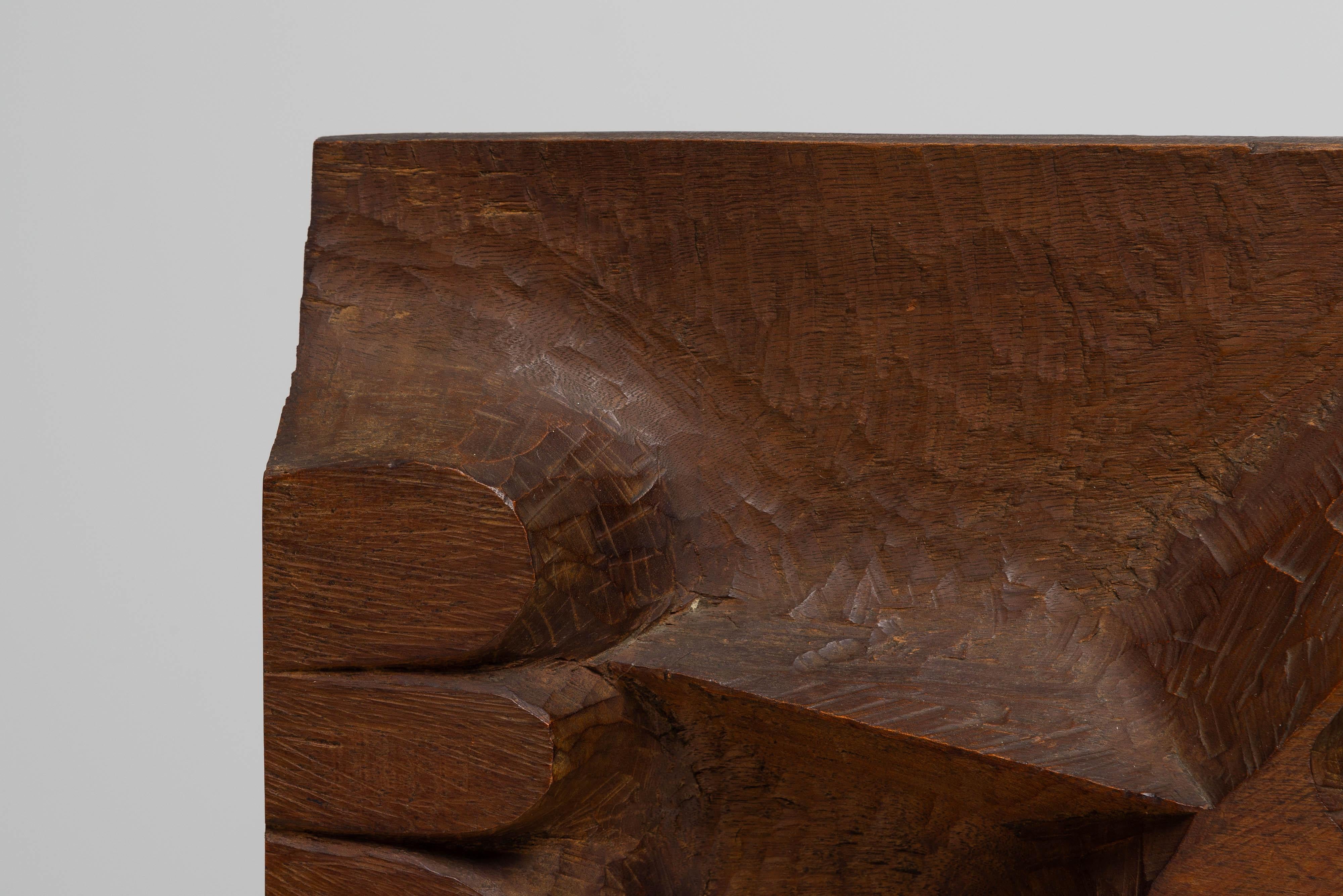 Cold-Painted Yasuo Fuke abstract wooden sculpture Italy 1968 For Sale