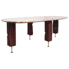 Yasuo Fuke Coffee Table in Wood and Marble Top