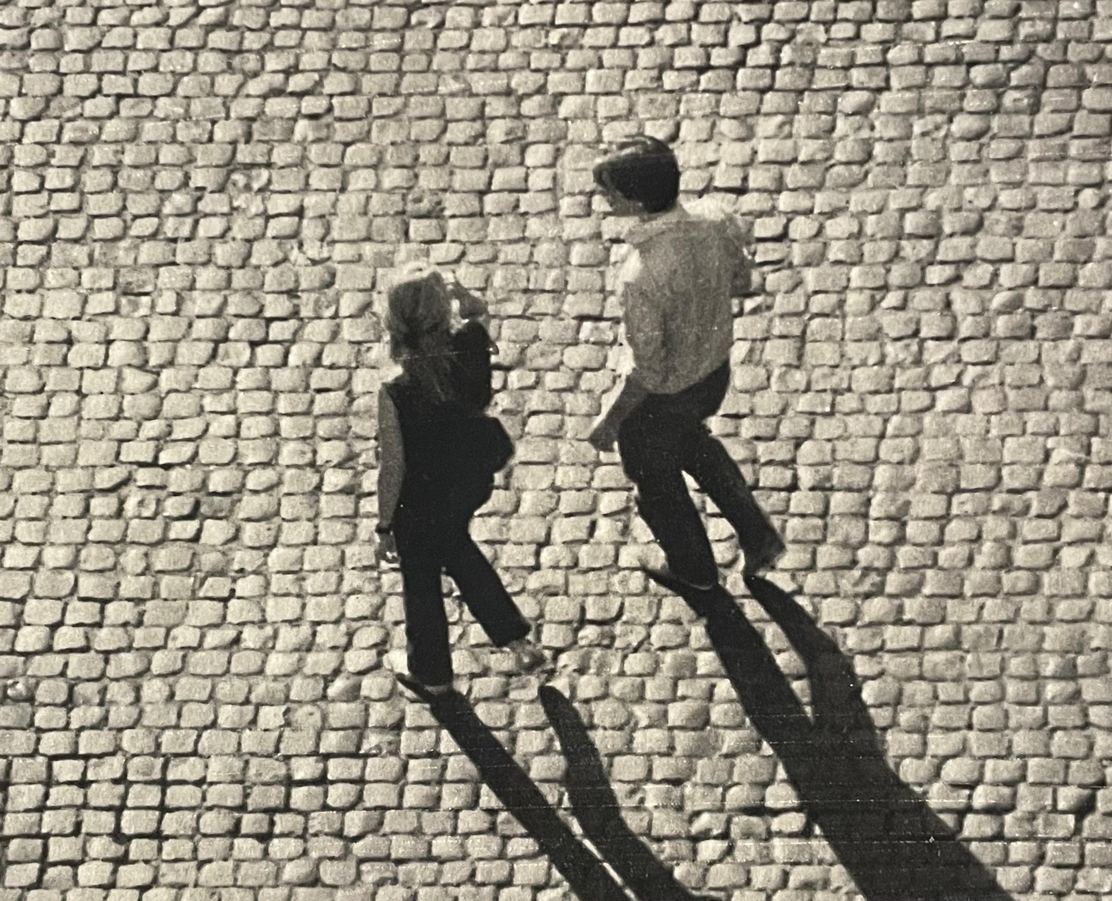 Shadows of People, Piazza della Rotonda: Rome, Italy city photograph w/ handwork - Photograph by Yasuomi Hashimura