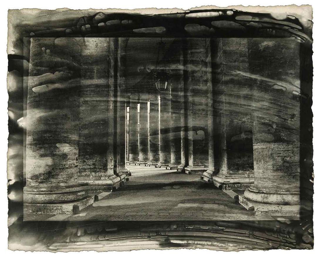 Yasuomi Hashimura Landscape Photograph - St. Peter’s Square I: Rome, Italy ancient architecture photograph w/ handwork