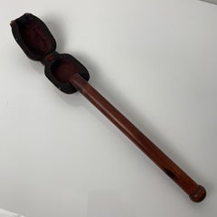 Yatate Japonais En Bois Scuplté Nissho Antique Wood Carved Netsuke Meiji Era