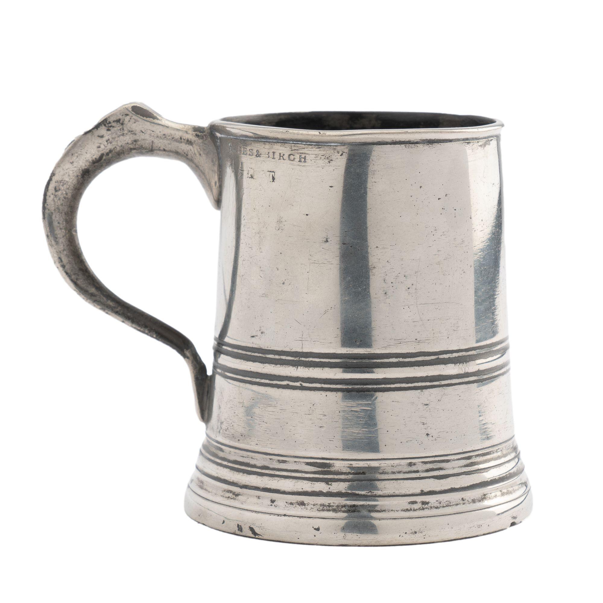 Yates & Birch Pewter Half Pint Mug, 1839-1860 For Sale 1
