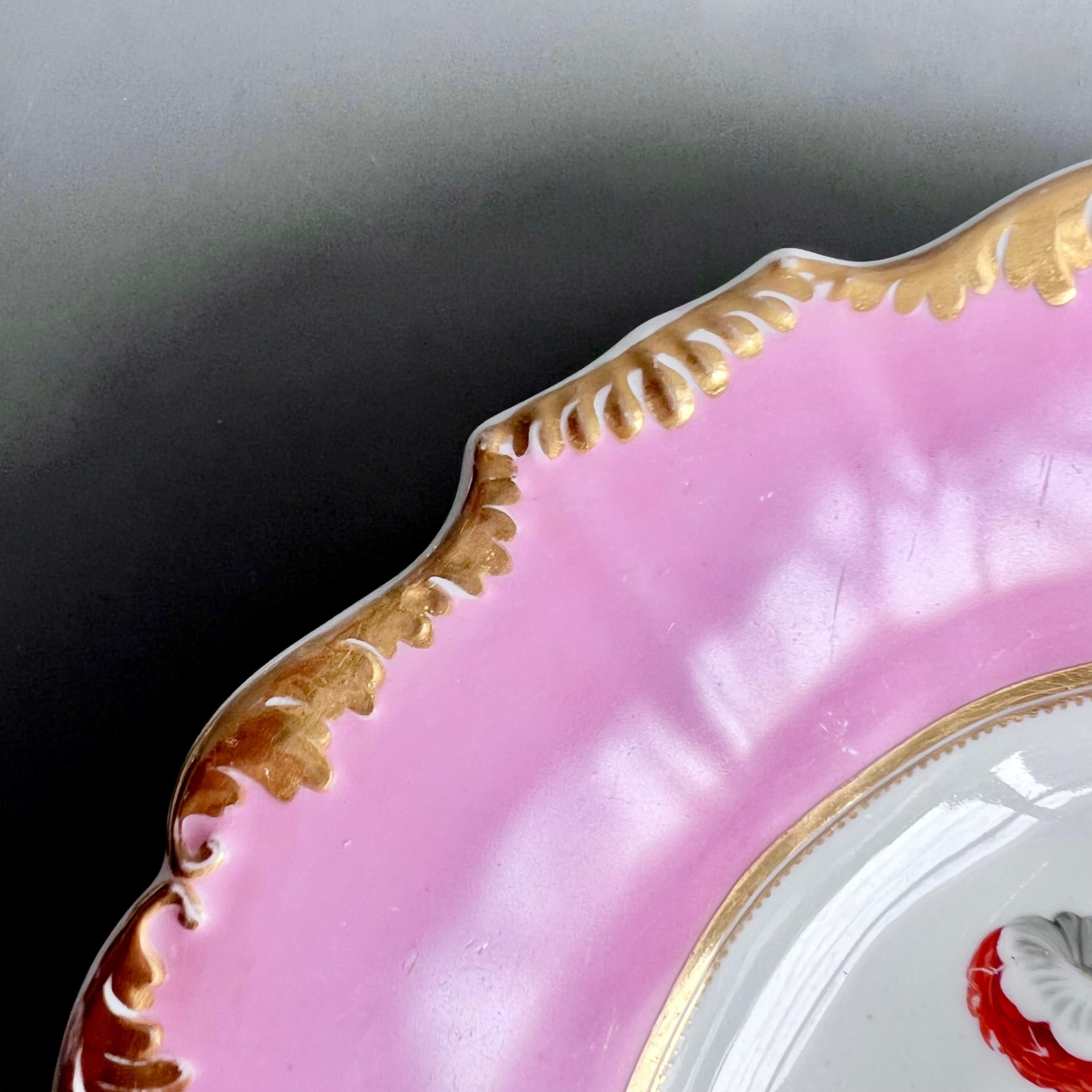 Porcelain Yates Pink Shell Dish, Patt. 1768 to Match H&R Daniel Patt. 4205, 1827