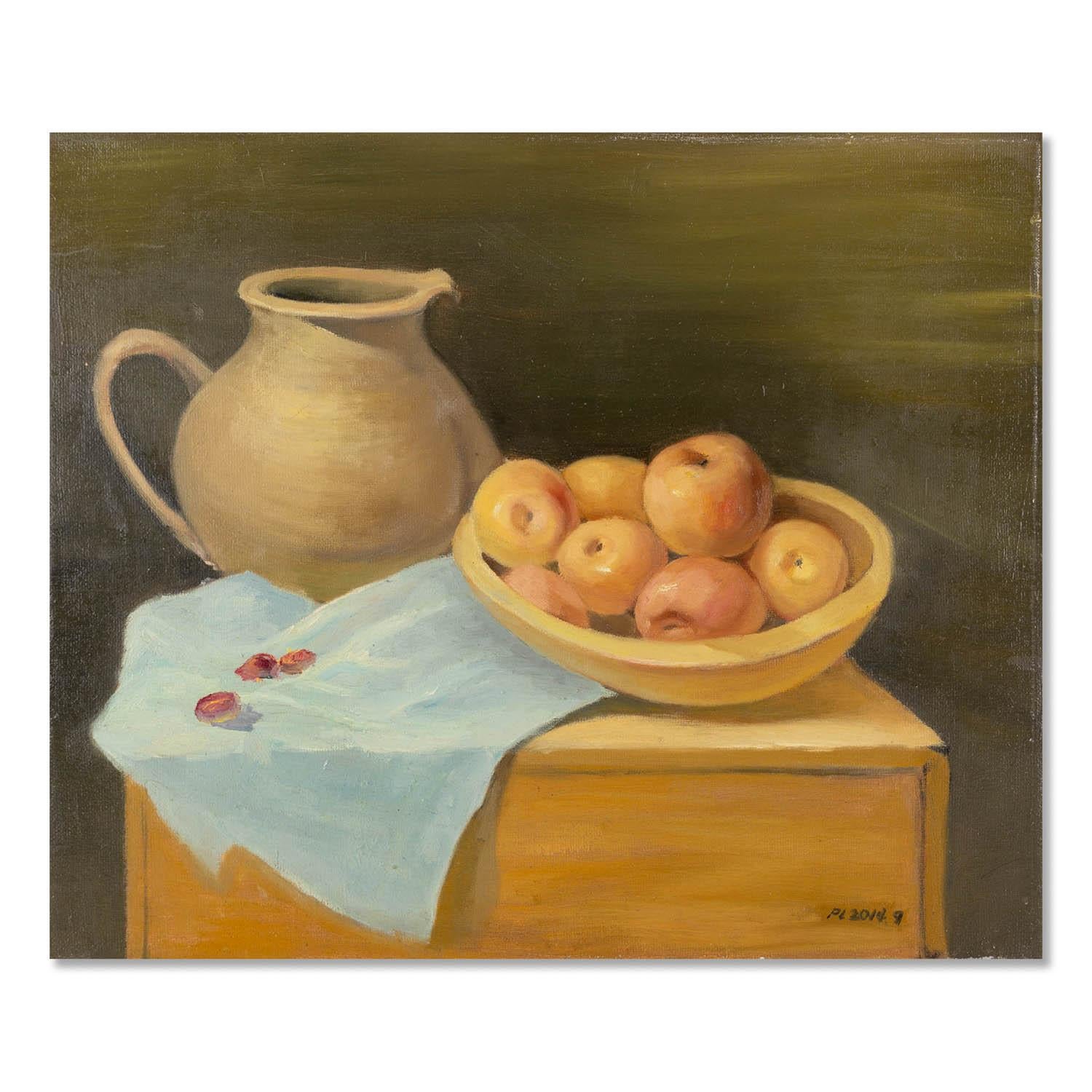 Yaxiao Jiang Impressionist Original Oil On Canvas "Still Life"