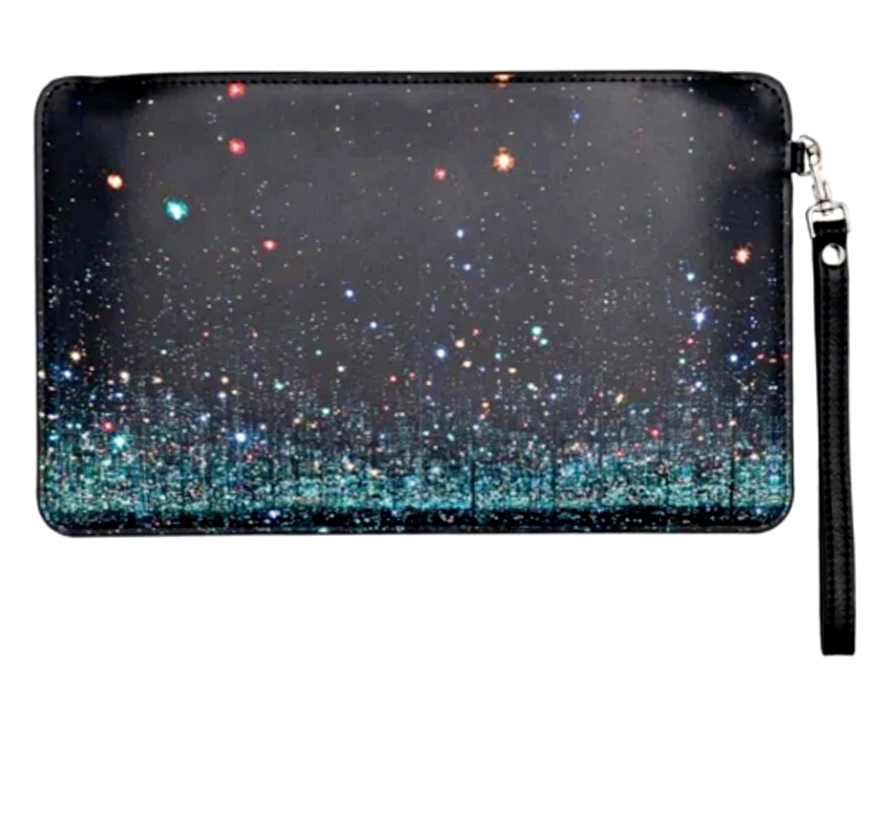 Infinity Mirrored Room: The Souls of Millions of Light Years Away Leather Clutch - Mixed Media Art by Yayoi Kusama