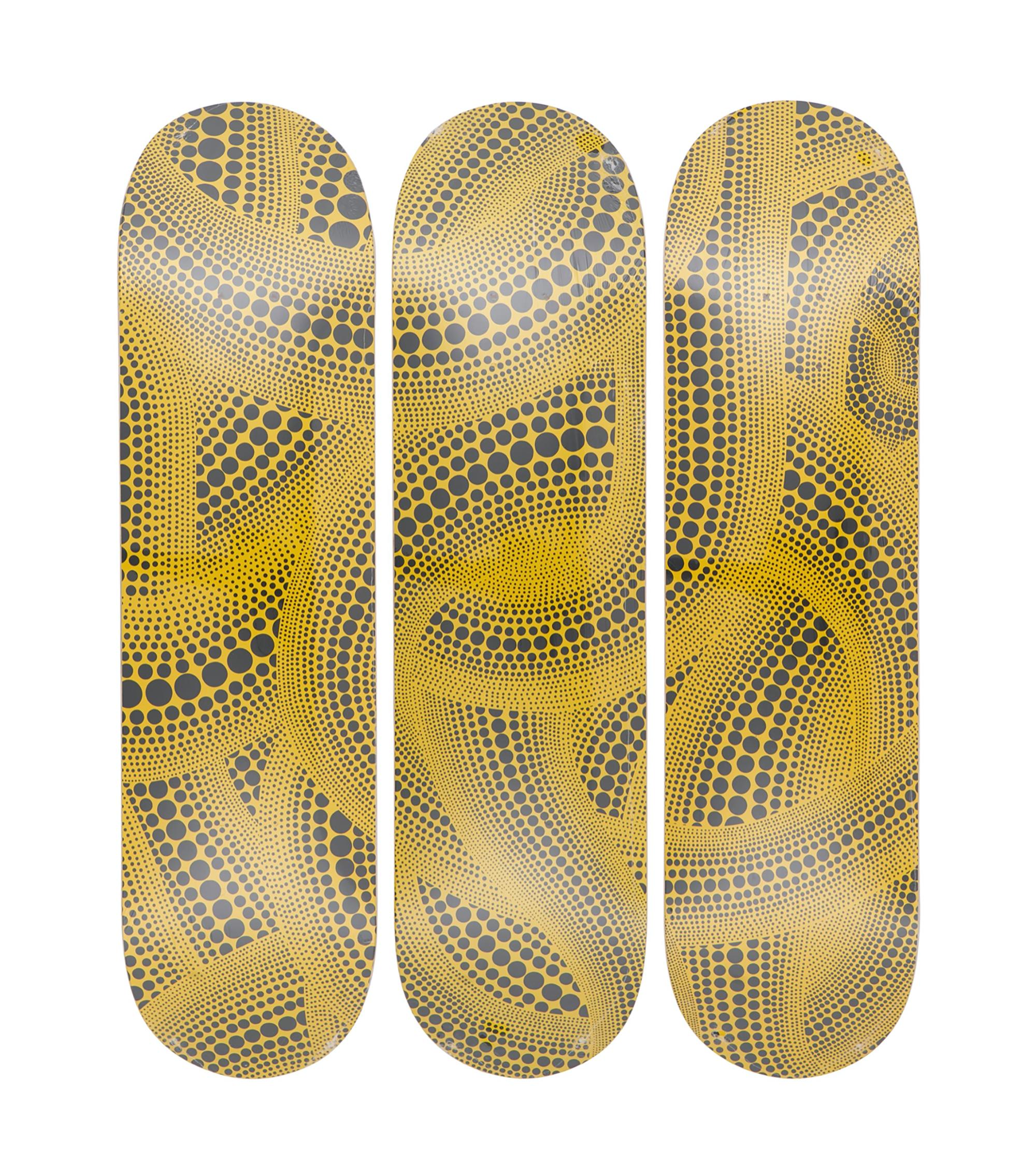 Yellow Trees skateboard set of 3 Yayoi Kusama, Limited Edition