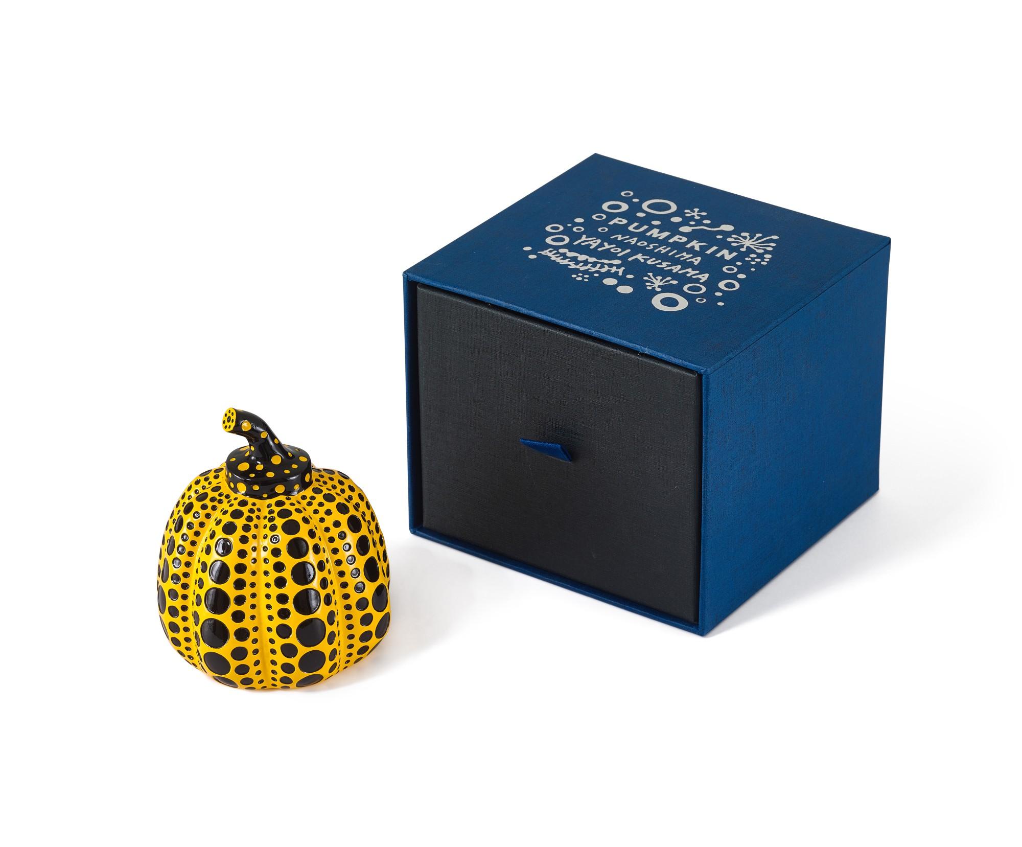 Pumpkin (Yellow & Black), Painted Cast Resin Sculpture, Yayoi Kusama 1