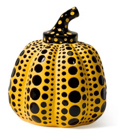 Pumpkin (Yellow & Black), Painted Cast Resin Sculpture, Yayoi Kusama