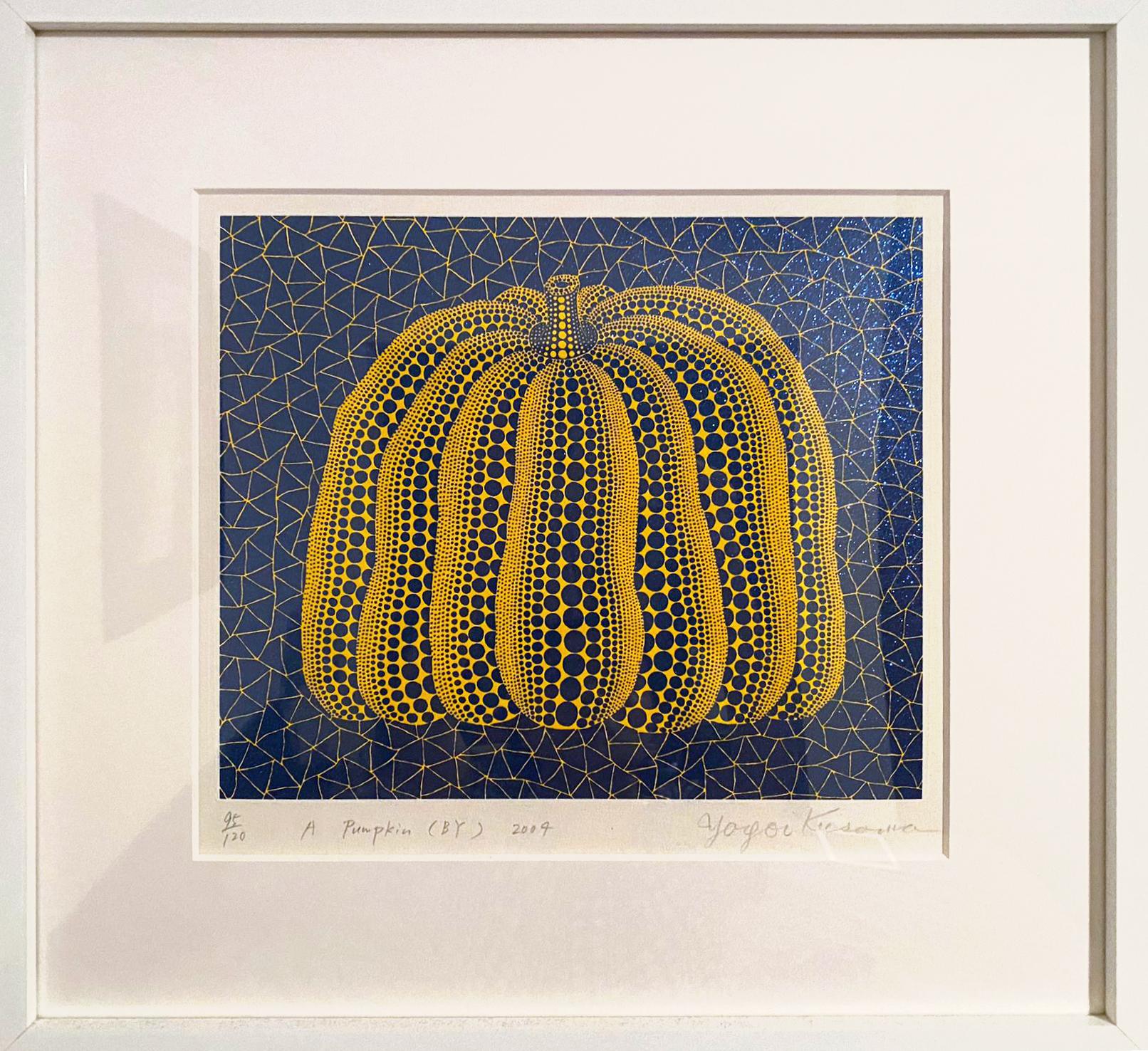 YAYOI KUSAMA
A Pumpkin (BY), 2004
Screenprint in colors with lame, on wove paper
Sheet: 38.3 x 45.5 cm
Edition 95 of 120
Signed, titled, dated and numbered in pencil, lower margin
Framed, excellent condition