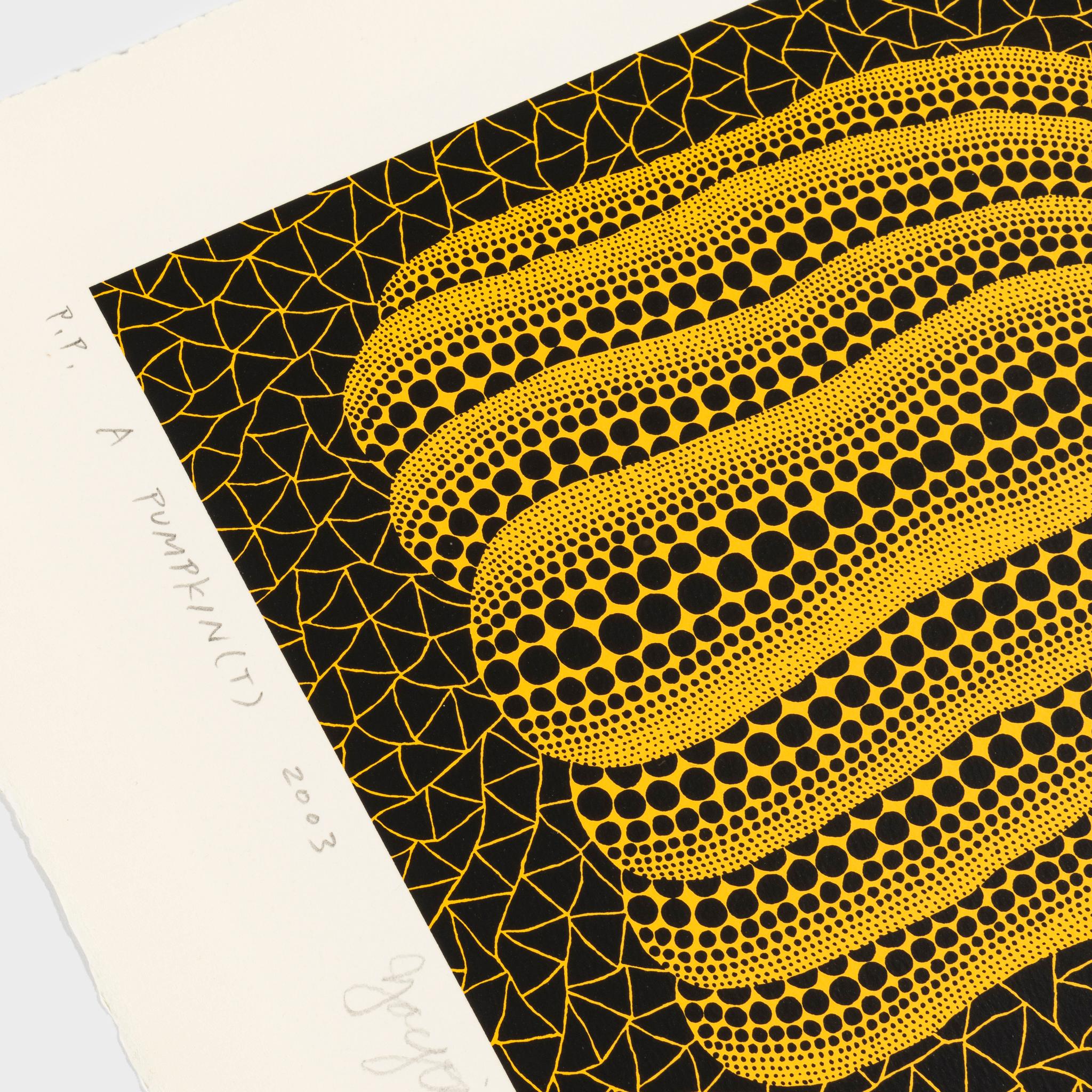 A Pumpkin (T) Yayoi Kusama Pumpkin Druck limitierte Auflage rotes abstraktes Muster im Angebot 1