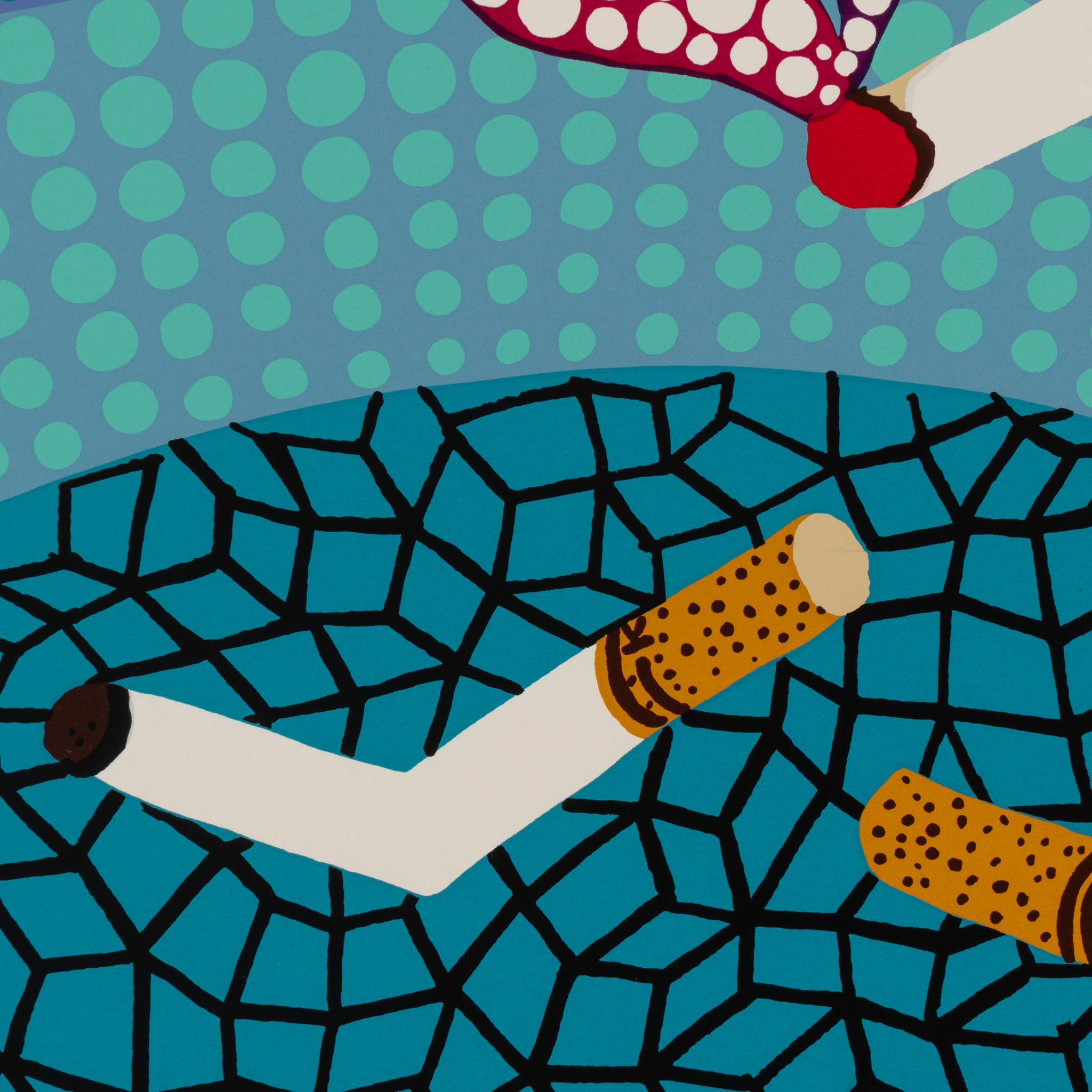 Ashtray - Abstract Print by Yayoi Kusama