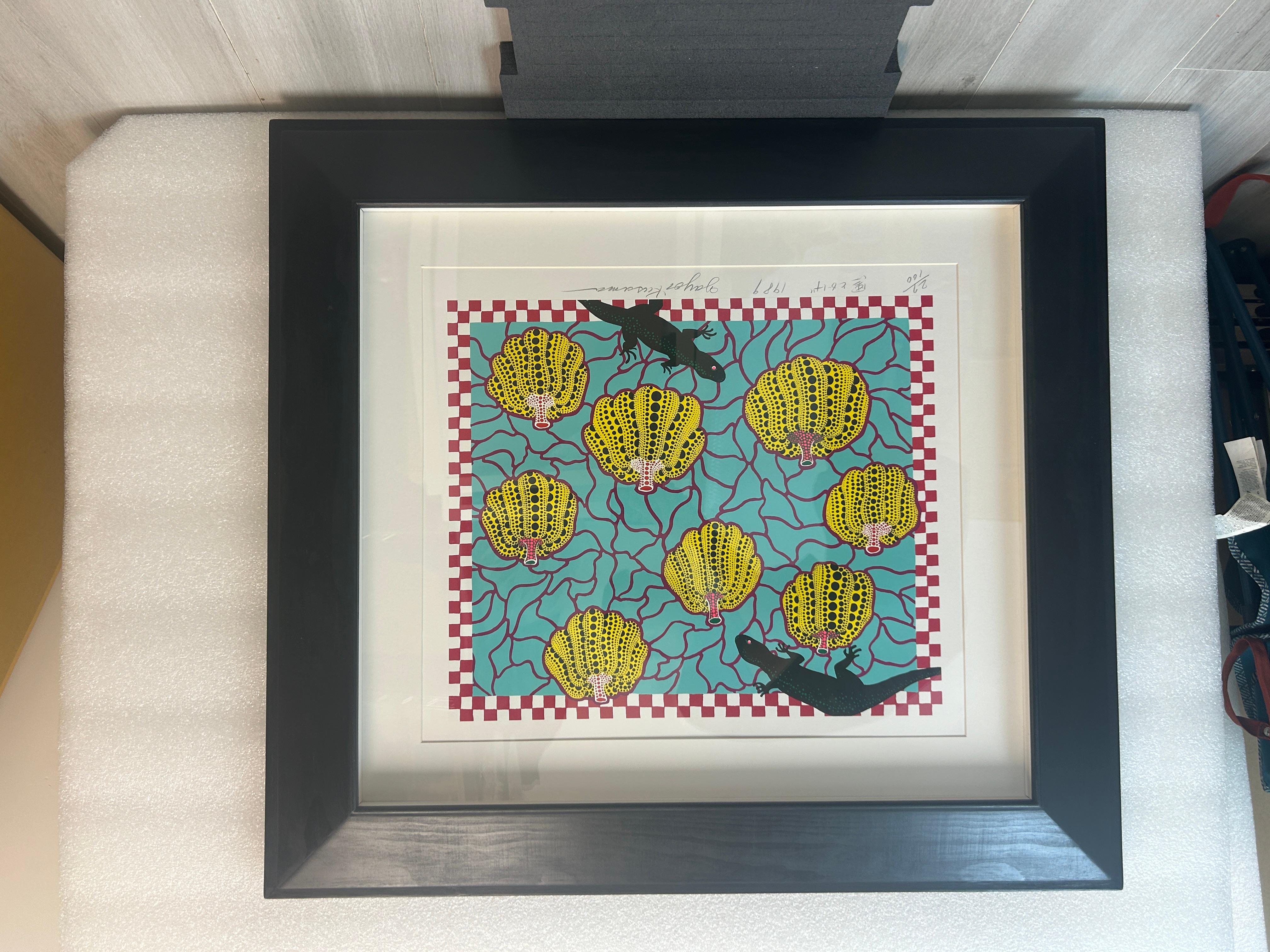 Lagartos negros, 1989, Serigrafía de Yayoi Kusama (ABE 132) firmada por la artista 5
