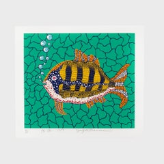 Depths of the Sea  Yayoi Kusama Signed Abstract Print Japanese artists water