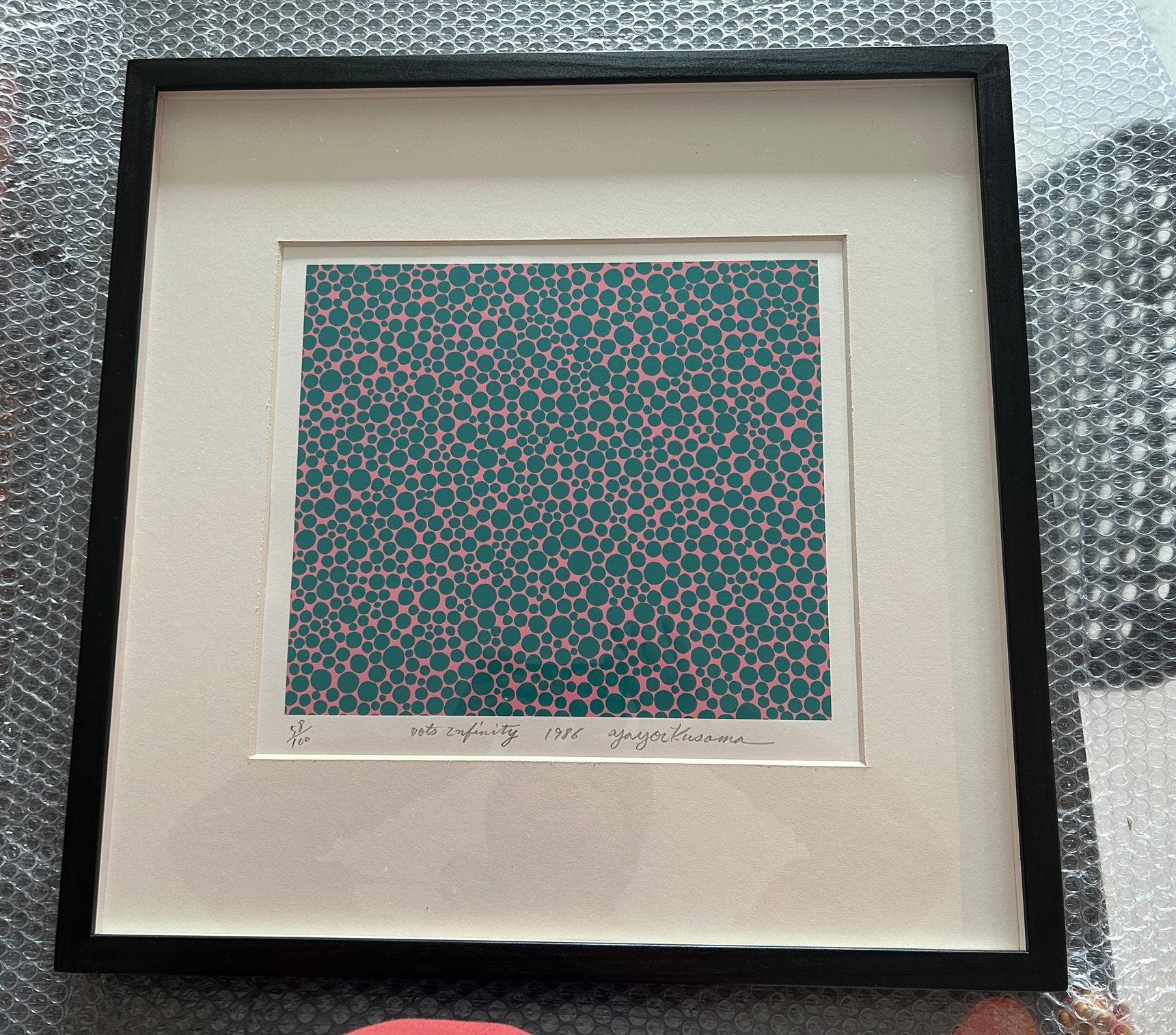 Dot Dot Infinity (1986). Serigrafia. Edizione limitata 58/100 di Yayoi Kusama ABE 94 in vendita 1