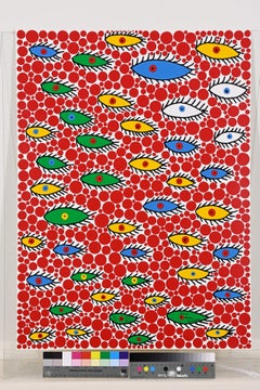 Eyes Flying in the Sky, 2006, Screenprint by Yayoi Kusama. signed