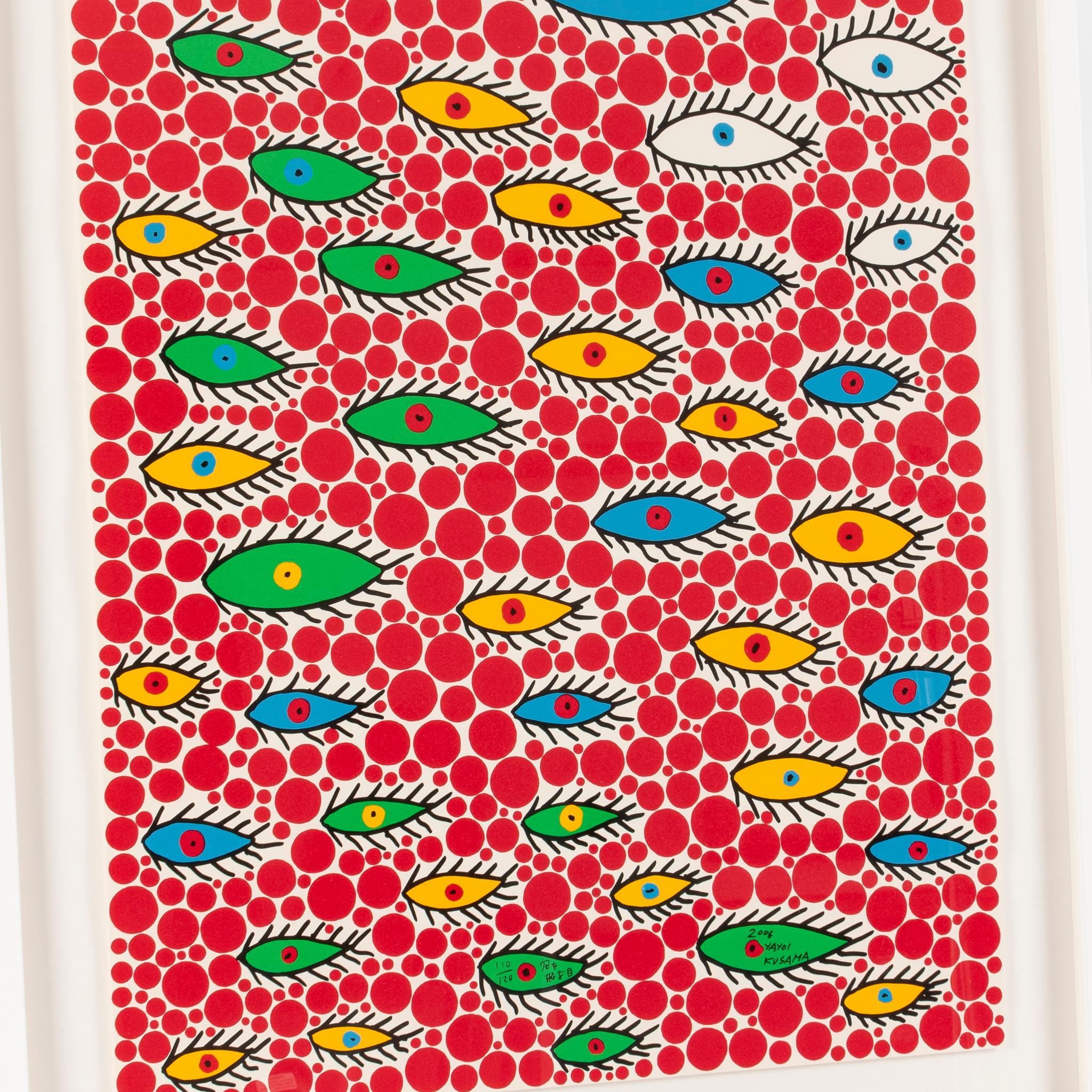 Augen fliegen im Himmel – Print von Yayoi Kusama