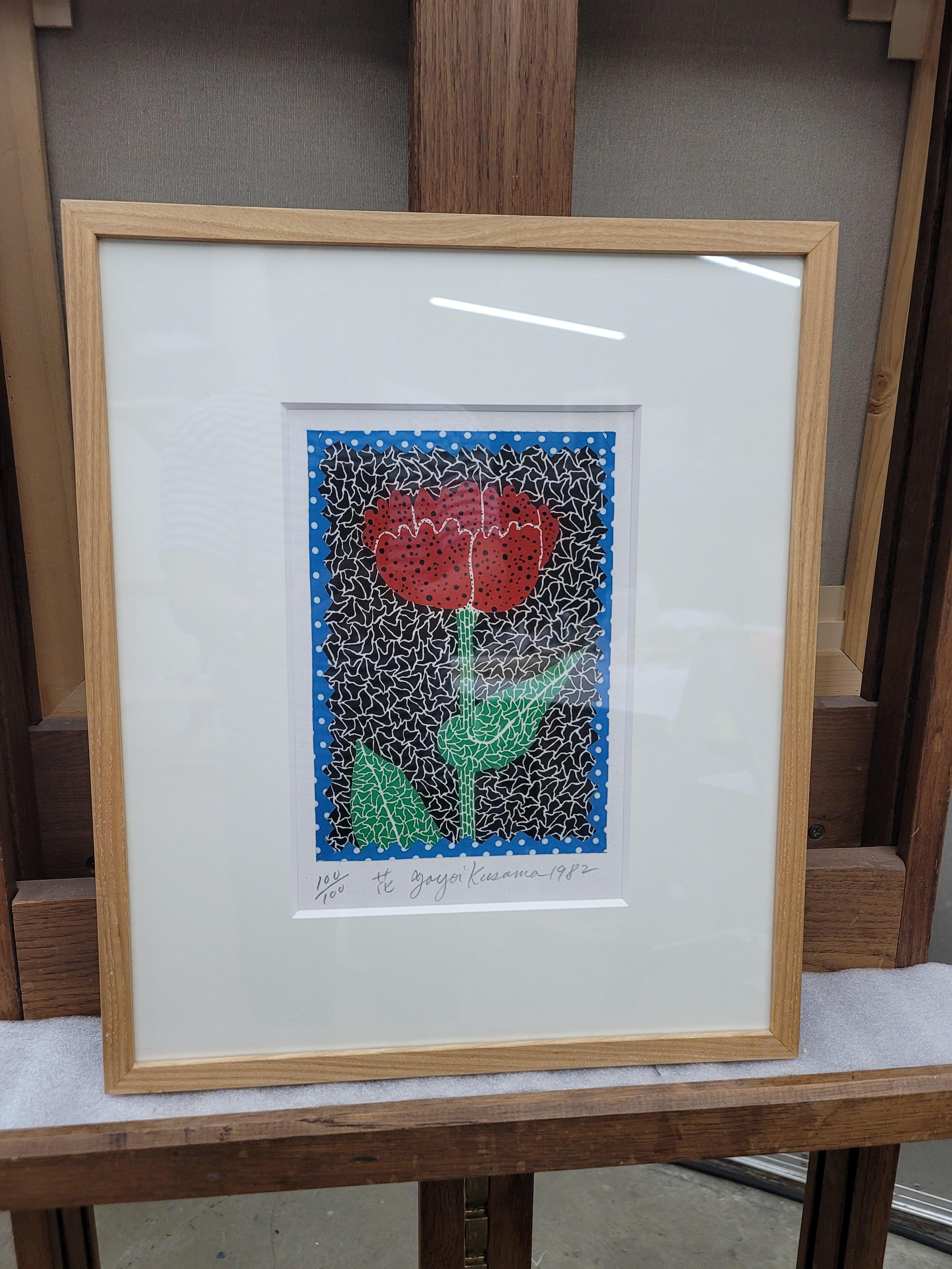 Fiore (1982), litografia, edizione limitata di 100 esemplari di Yayoi Kusama (ABE 10) in vendita 2