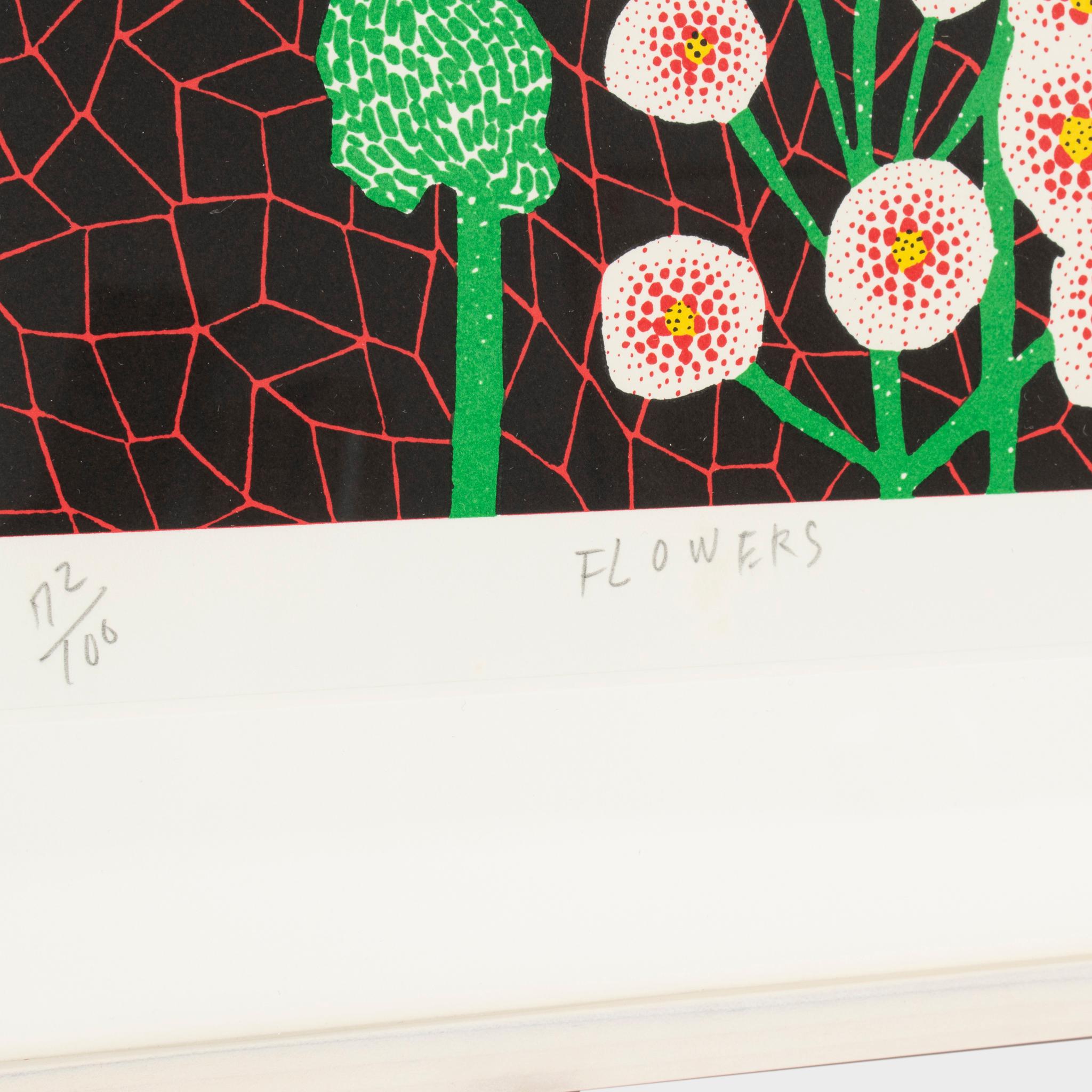 Flowers (2) - Gray Still-Life Print by Yayoi Kusama