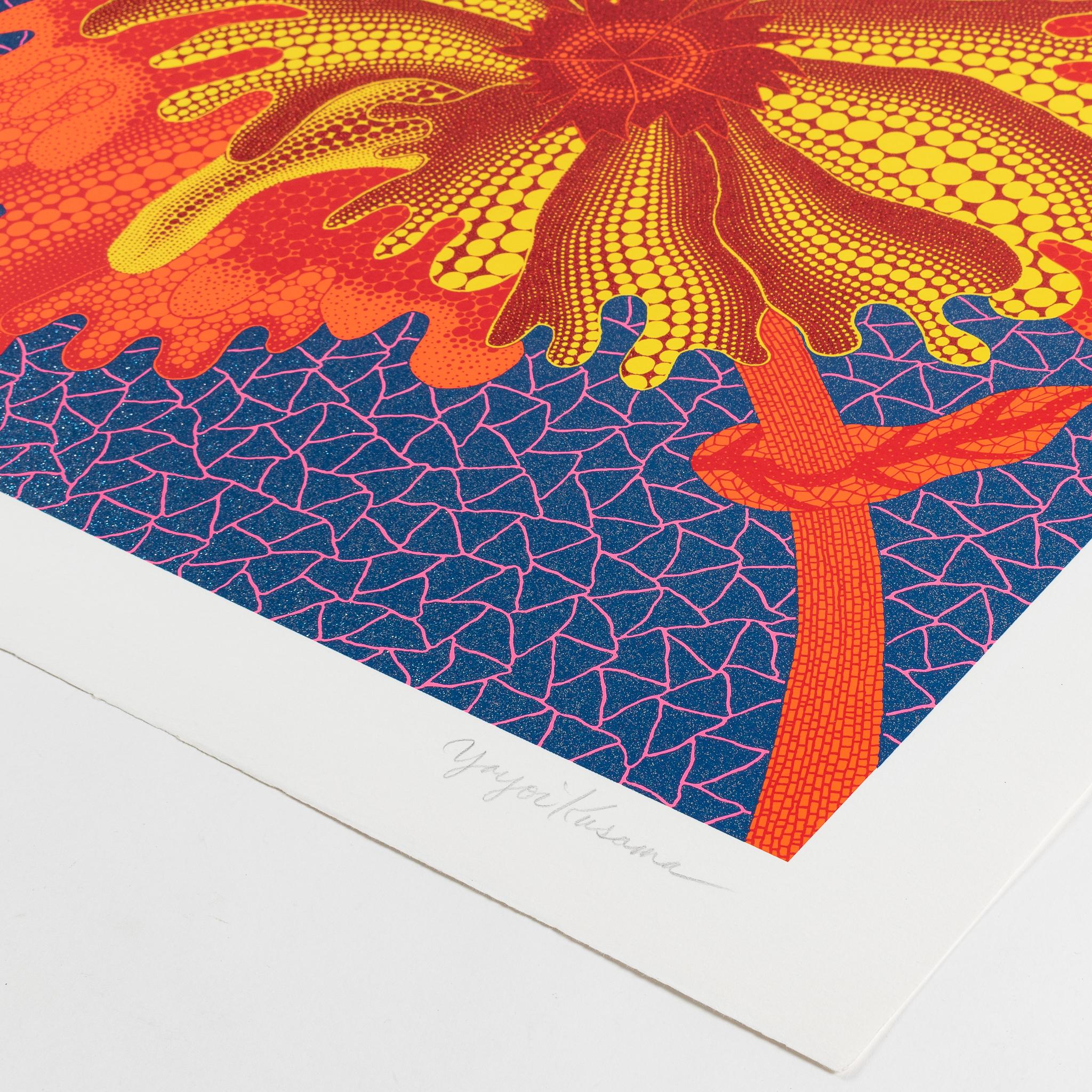 Flowers C, Limited Edition Signed Screenprint, Modern and Contemporary Art - Print by Yayoi Kusama