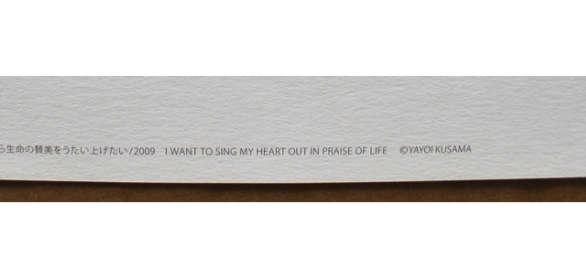 Je veux chanter mon cœur en prière de la vie, par Yayoi Kusama en vente 2