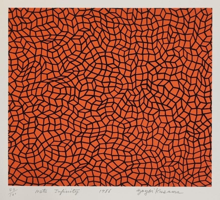 Unendliche Netze (1986). Siebdruck. Limitierte Auflage 40/100 von Yayoi Kusama ABE 95