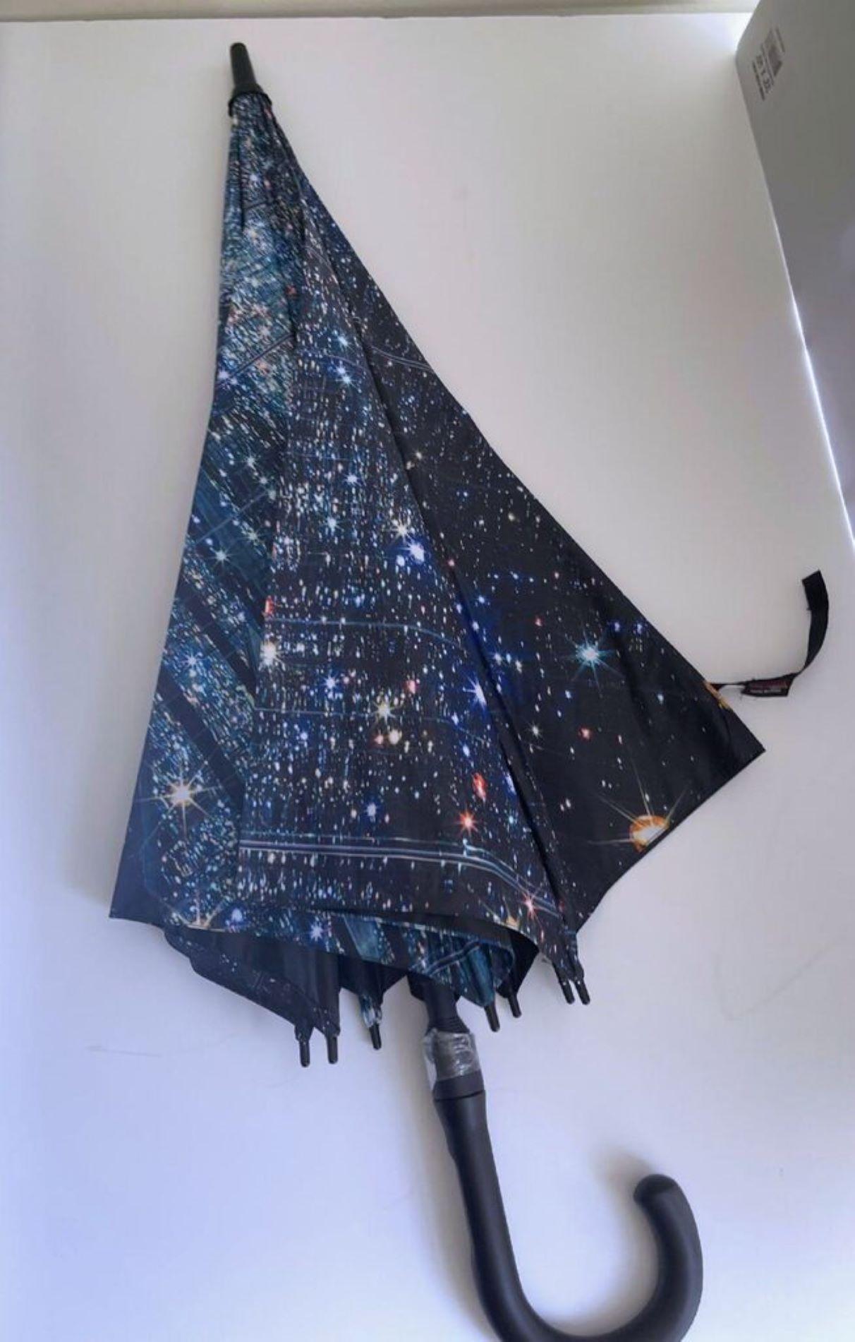 Infinity Umbrella - Black Abstract Print by Yayoi Kusama
