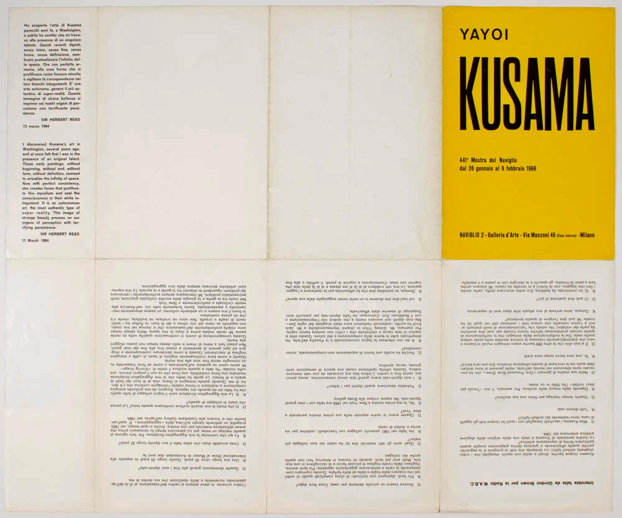 Cartel de exposición de Yayoi Kusama de los años 60 (Yayoi Kusama Driving Image Show 1966) en venta 1