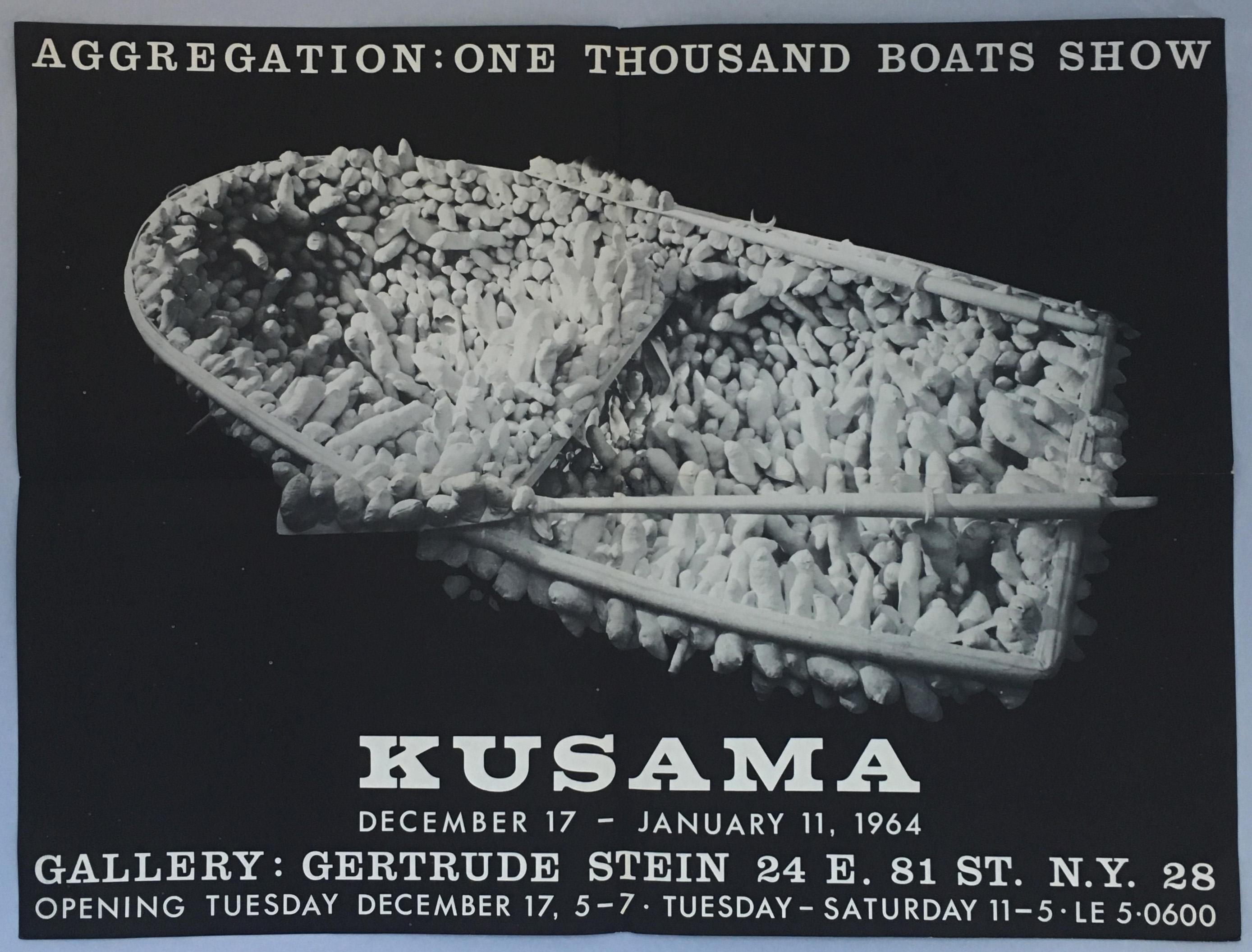 Kusama 1960er Jahre Showplakat „Einhundert Boote Show“ (Kusama Aggregation) (Zeitgenössisch), Art, von Yayoi Kusama