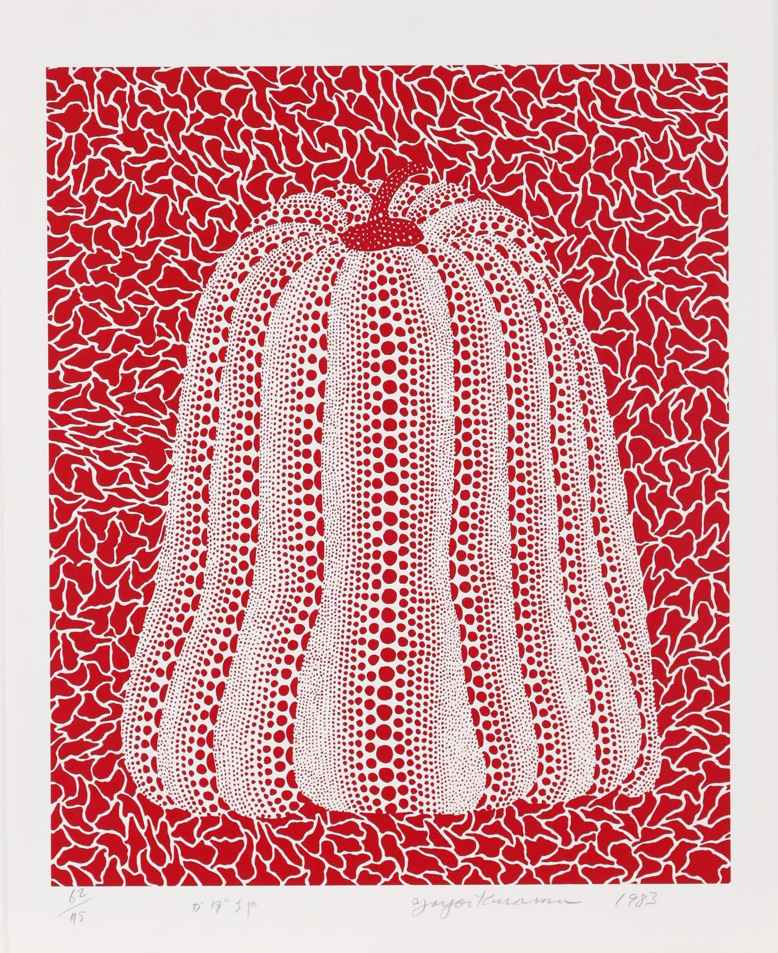 <p>Pumpkin</p><p>Edition 62/75.</p><p>Screenprint [2 screens, 2 colors, 2 runs].</p><p>image: 58.7 x 48.5 cm.</p><p>sheet: 69 x 55.2 cm.</p><p>Published in 1983 on PÃªche Soleil paper by Okabe Tokuzo.</p><p> A print of the same edition is